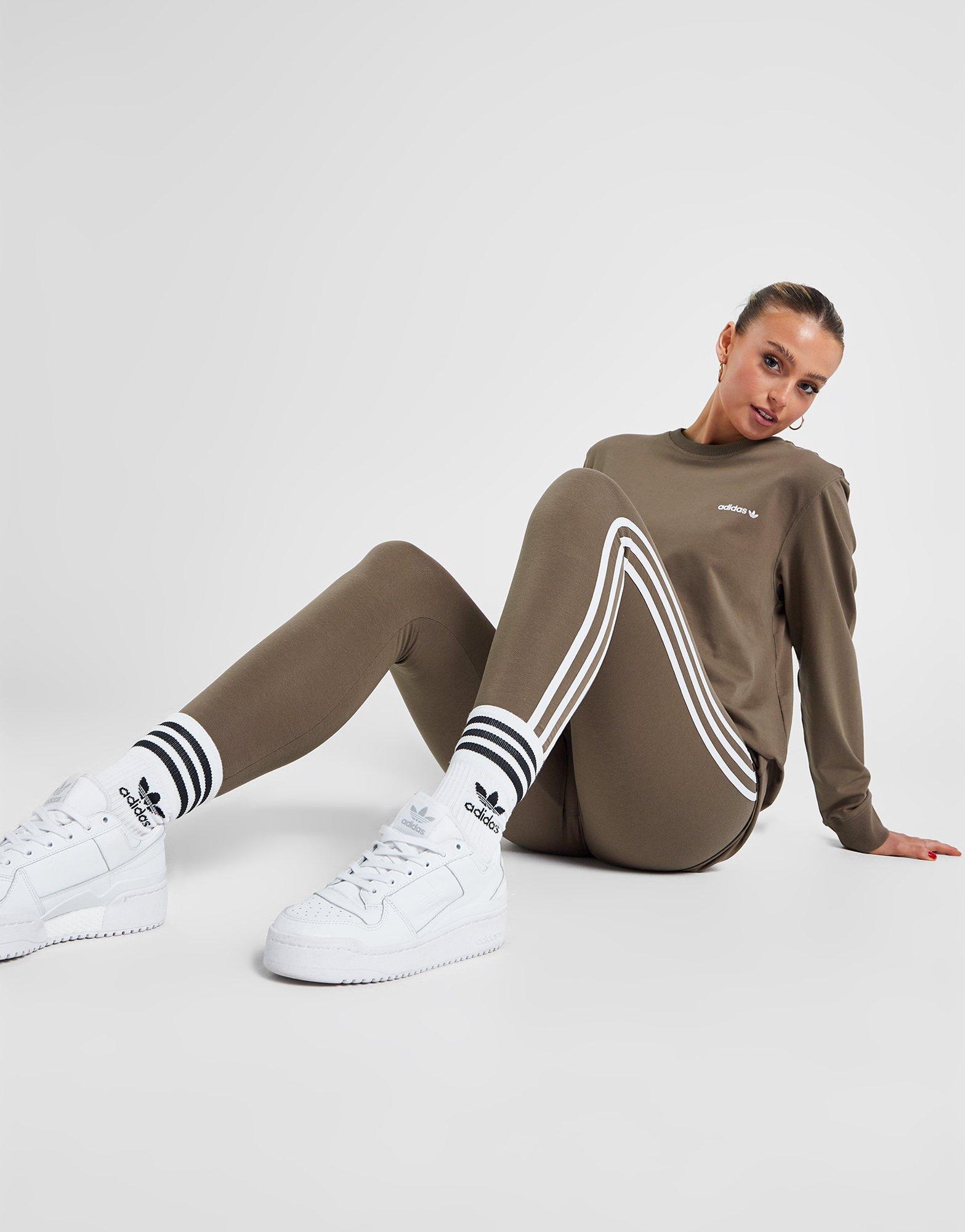 Brown adidas Originals Linear High Waist Leggings | JD Sports Global