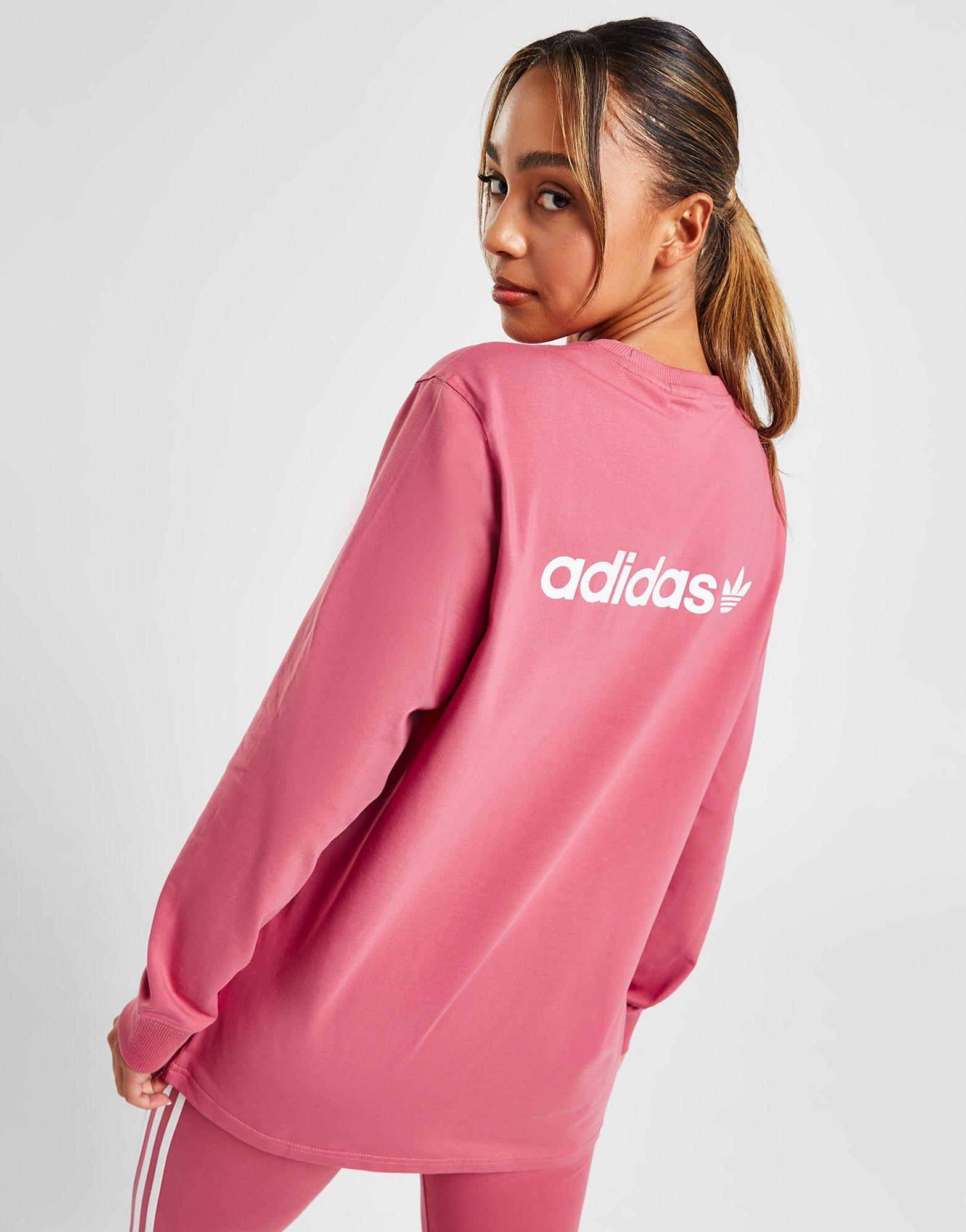 Plakater Bestemt software Pink adidas Originals Linear Long Sleeve T-Shirt | JD Sports UK