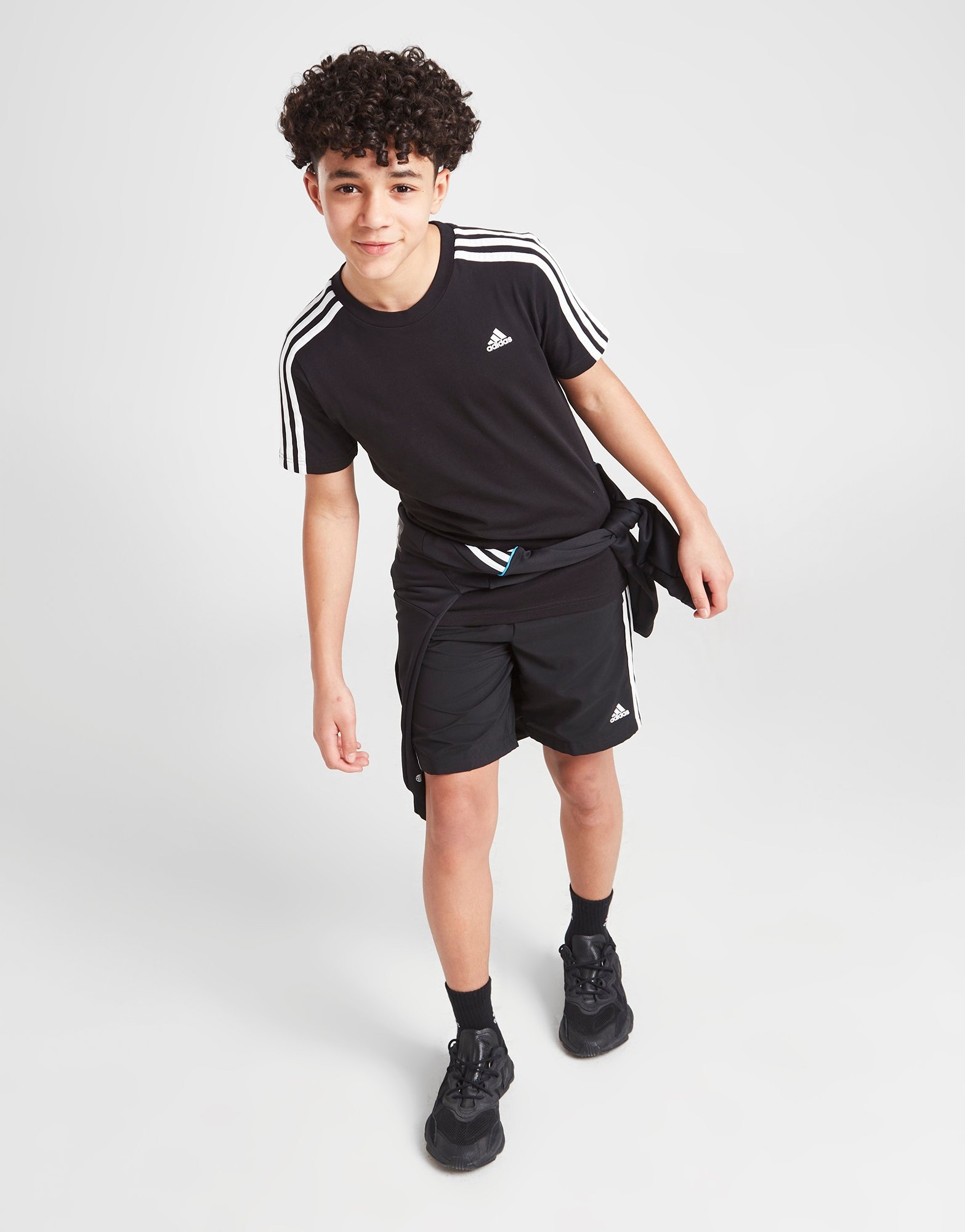 Black adidas 3-Stripes Sport T-Shirt Junior | JD Sports UK