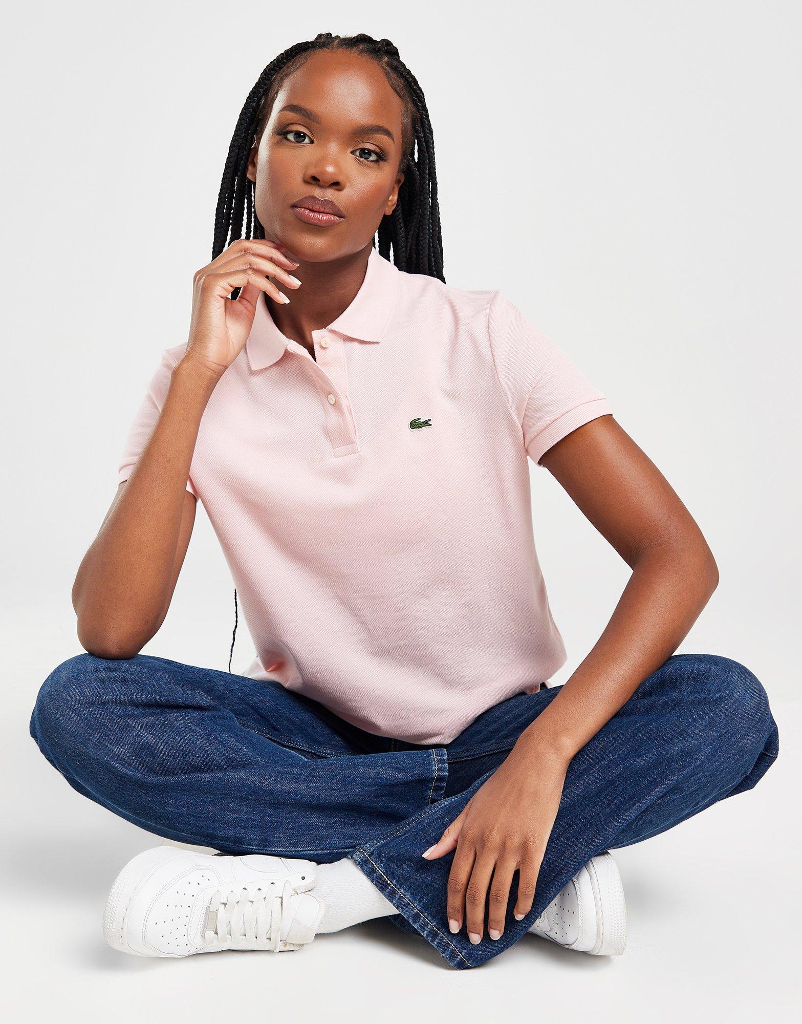 Pink lacoste polo womens on sale