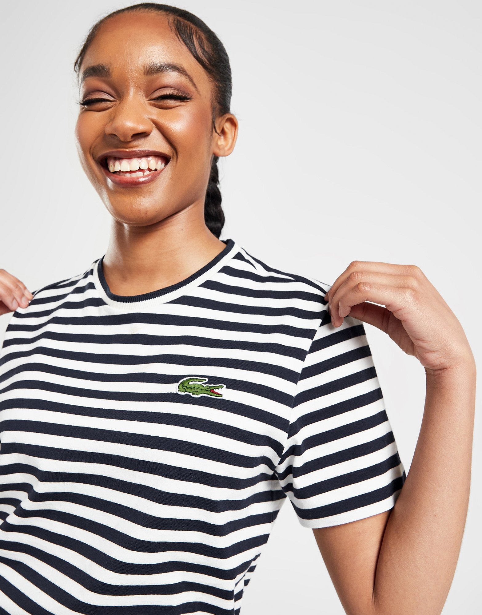 Jeg har en engelskundervisning Delvis Tahiti White Lacoste Stripe T-Shirt | JD Sports Global