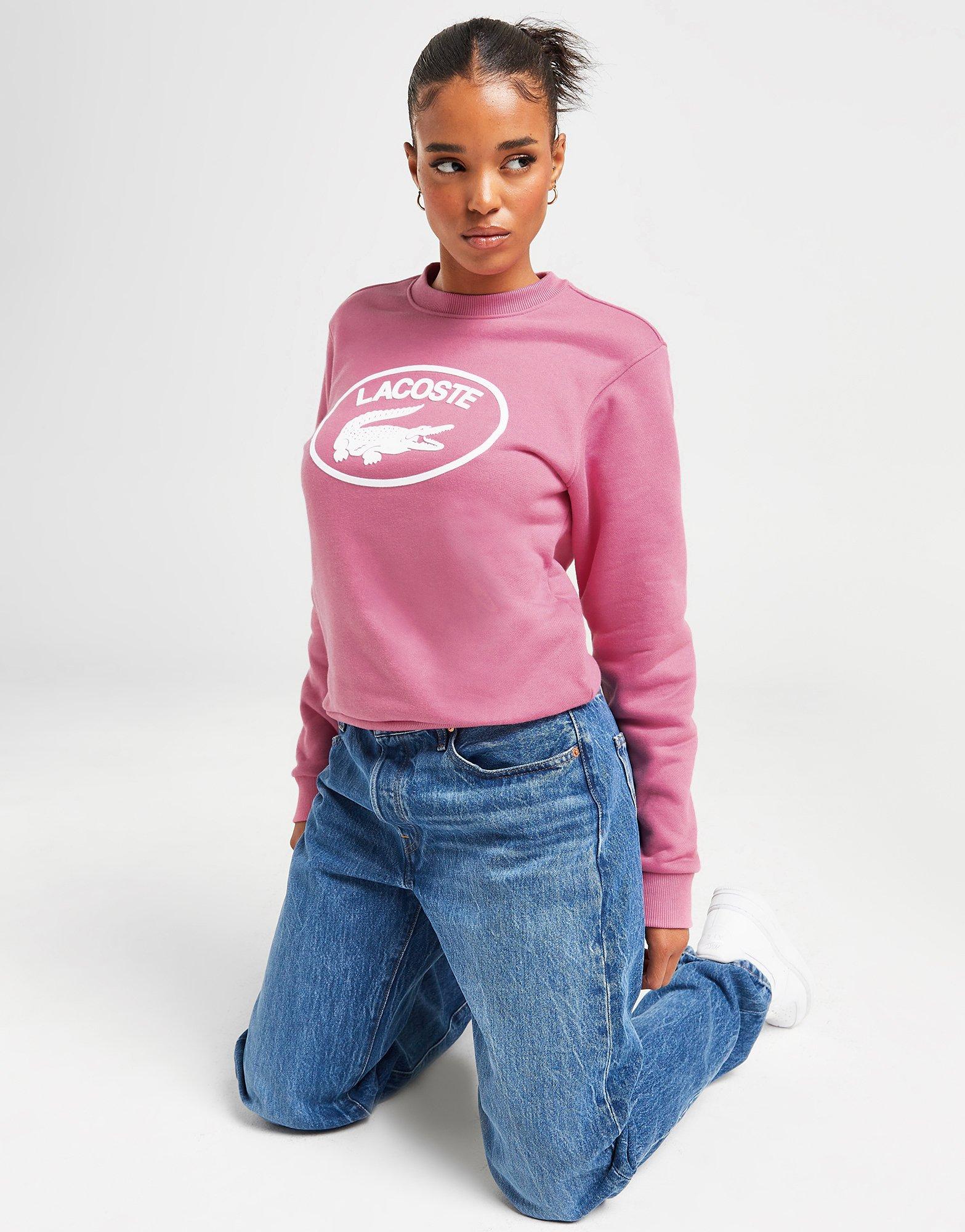 Pink Lacoste Oval Logo Crew Sweatshirt JD Sports Global