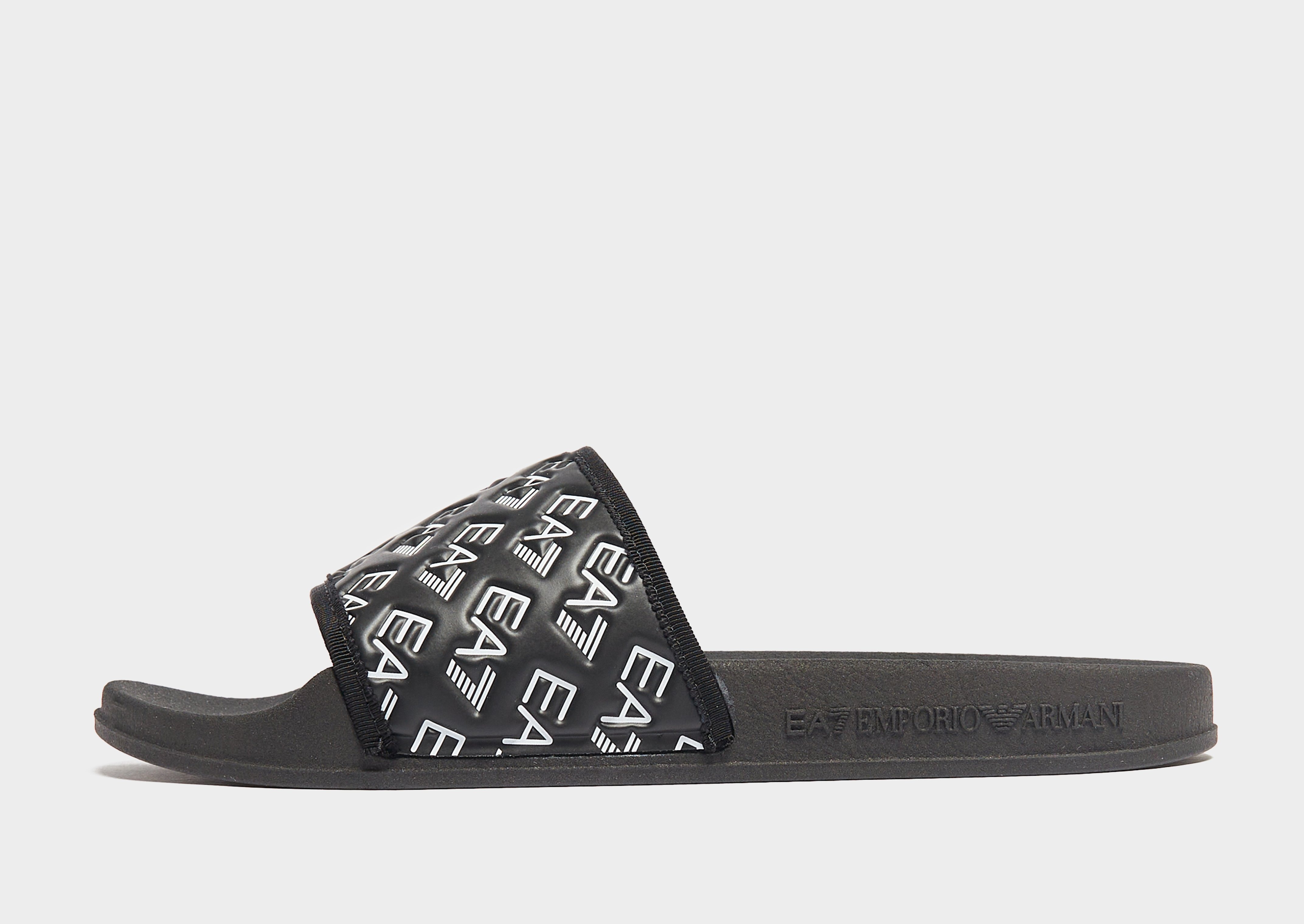 Black Emporio Armani EA7 All Over Print Slides - JD Sports Global