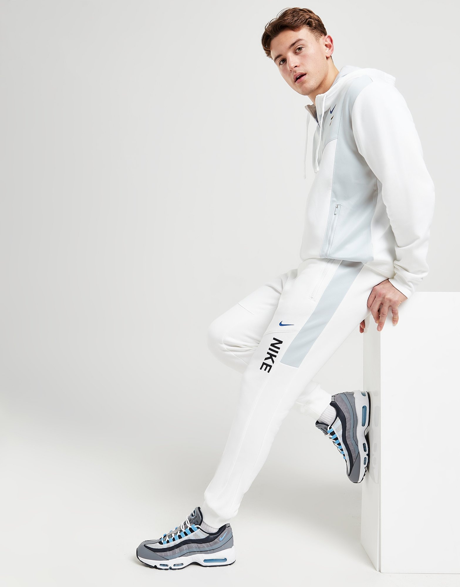 Pure Platinum White Nike Hybrid Fleece Joggers | JD Sports