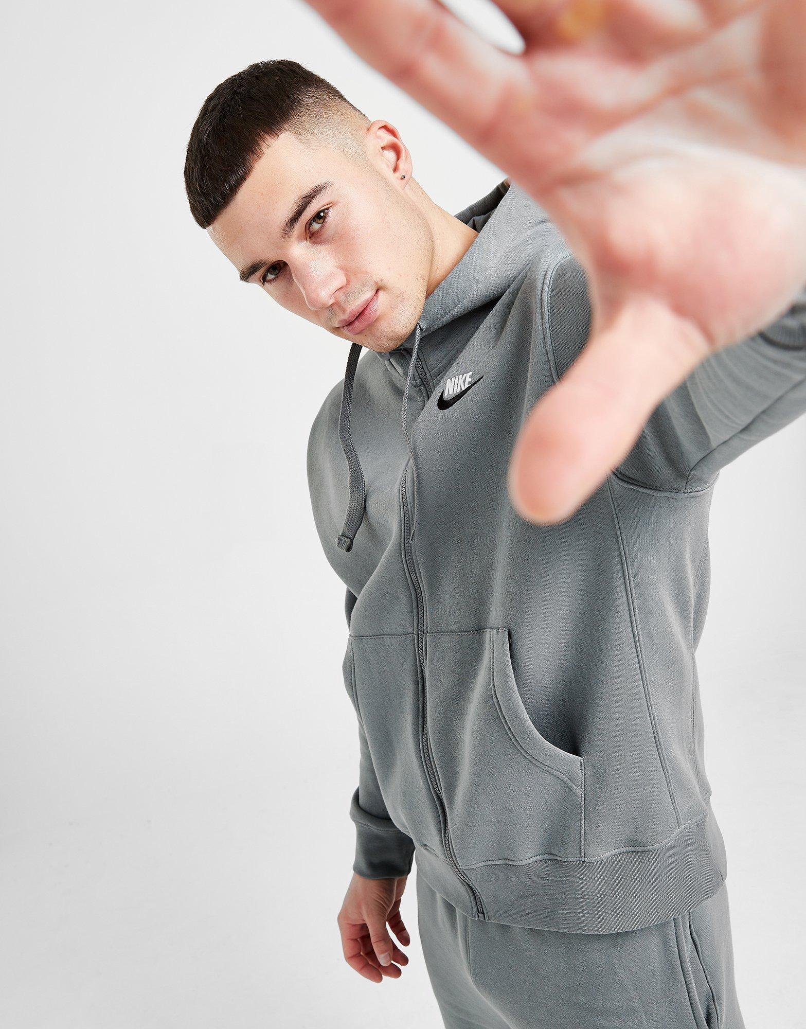 nike grey full zip hoodie
