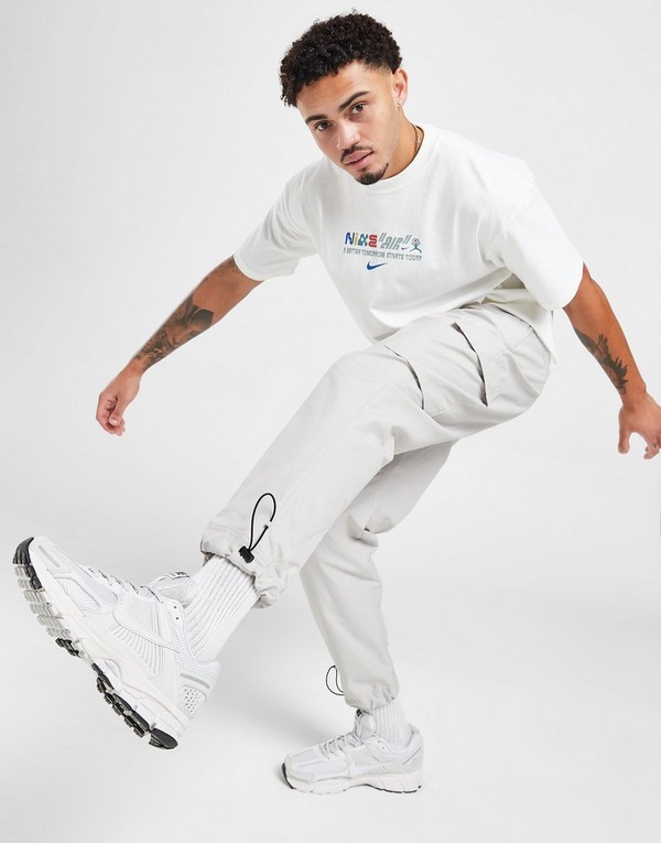 White Nike Player Woven Cargo Pants