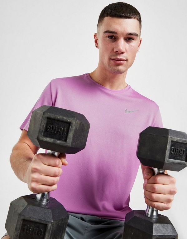 Purple Nike Miler Dri-FIT Short Sleeve T-Shirt