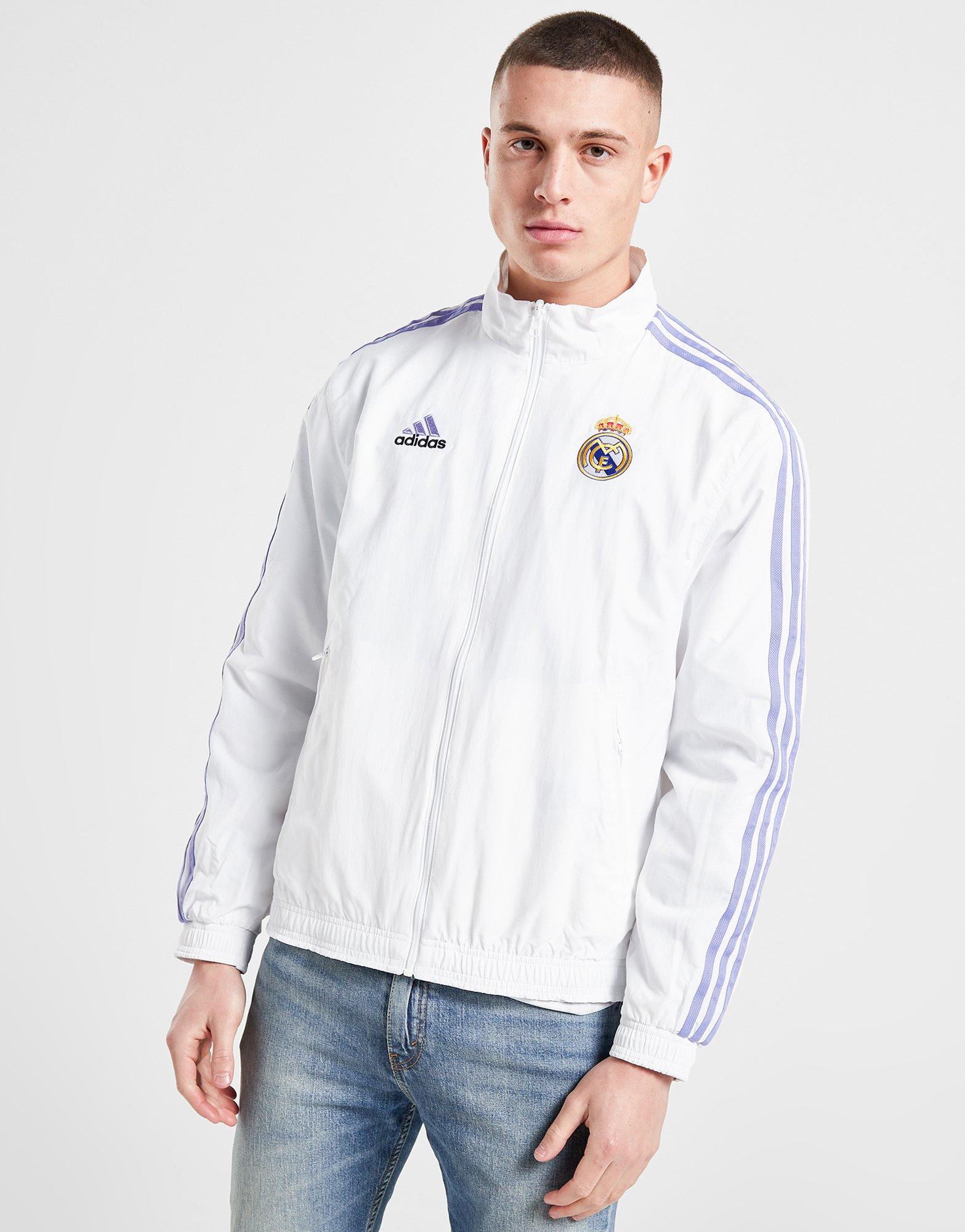 White adidas Real Madrid Anthem Jacket | JD Sports Global