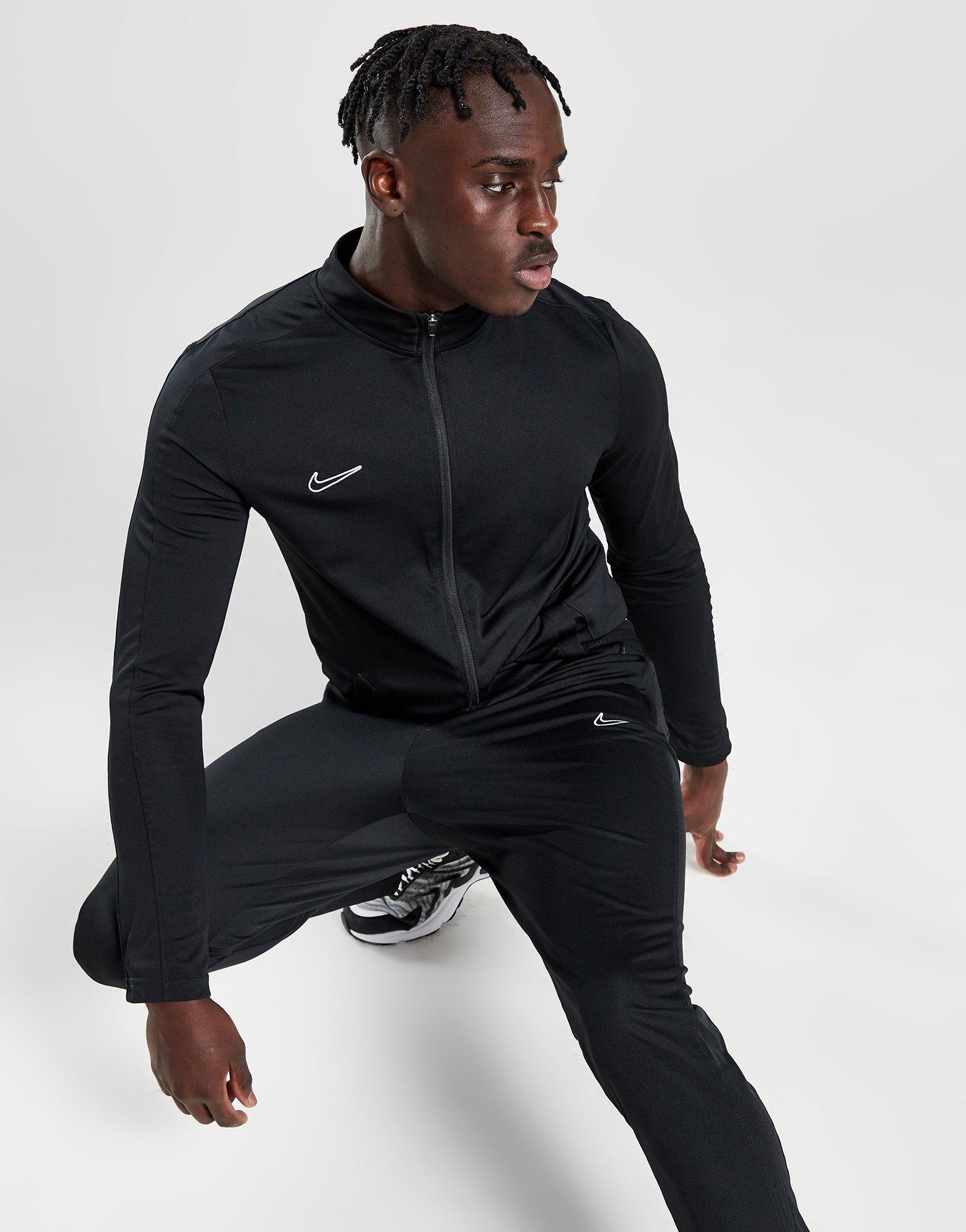 Nike poly hot sale tracksuit black