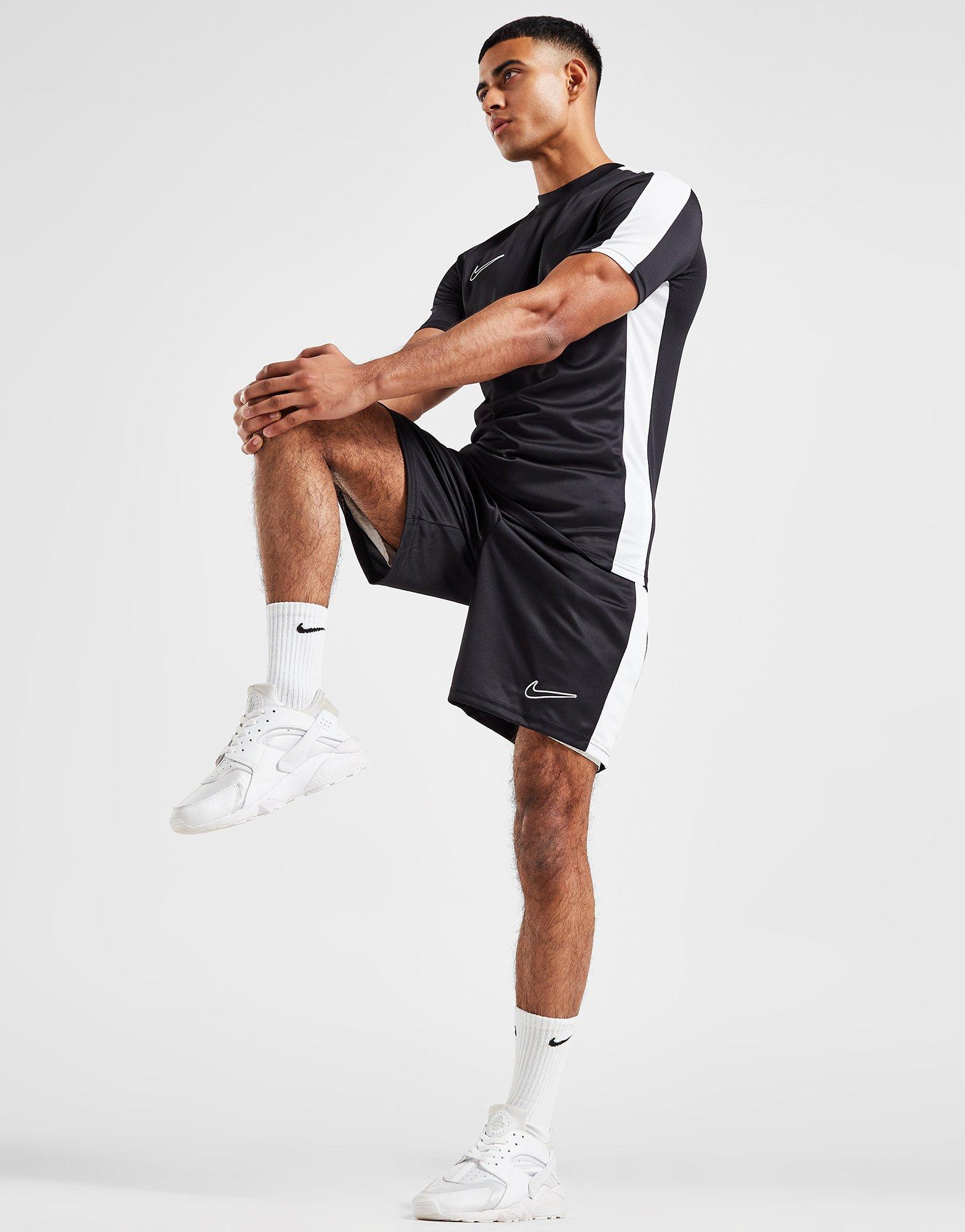 Jogging Nike Swoosh Blanc et Noir Homme - Technologie Dri-Fit - Col montant  - Manches longues - Respirant