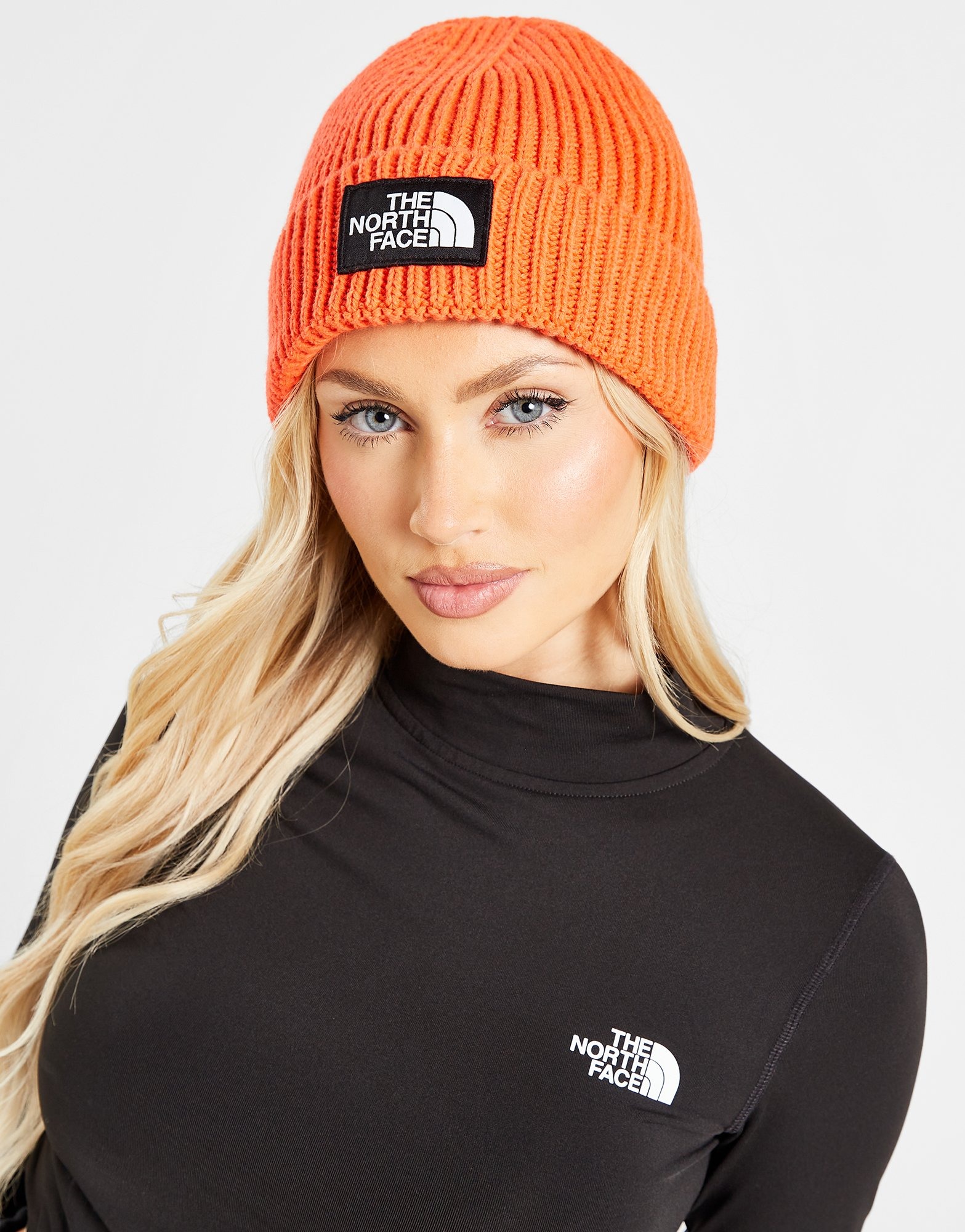 The north face store orange beanie