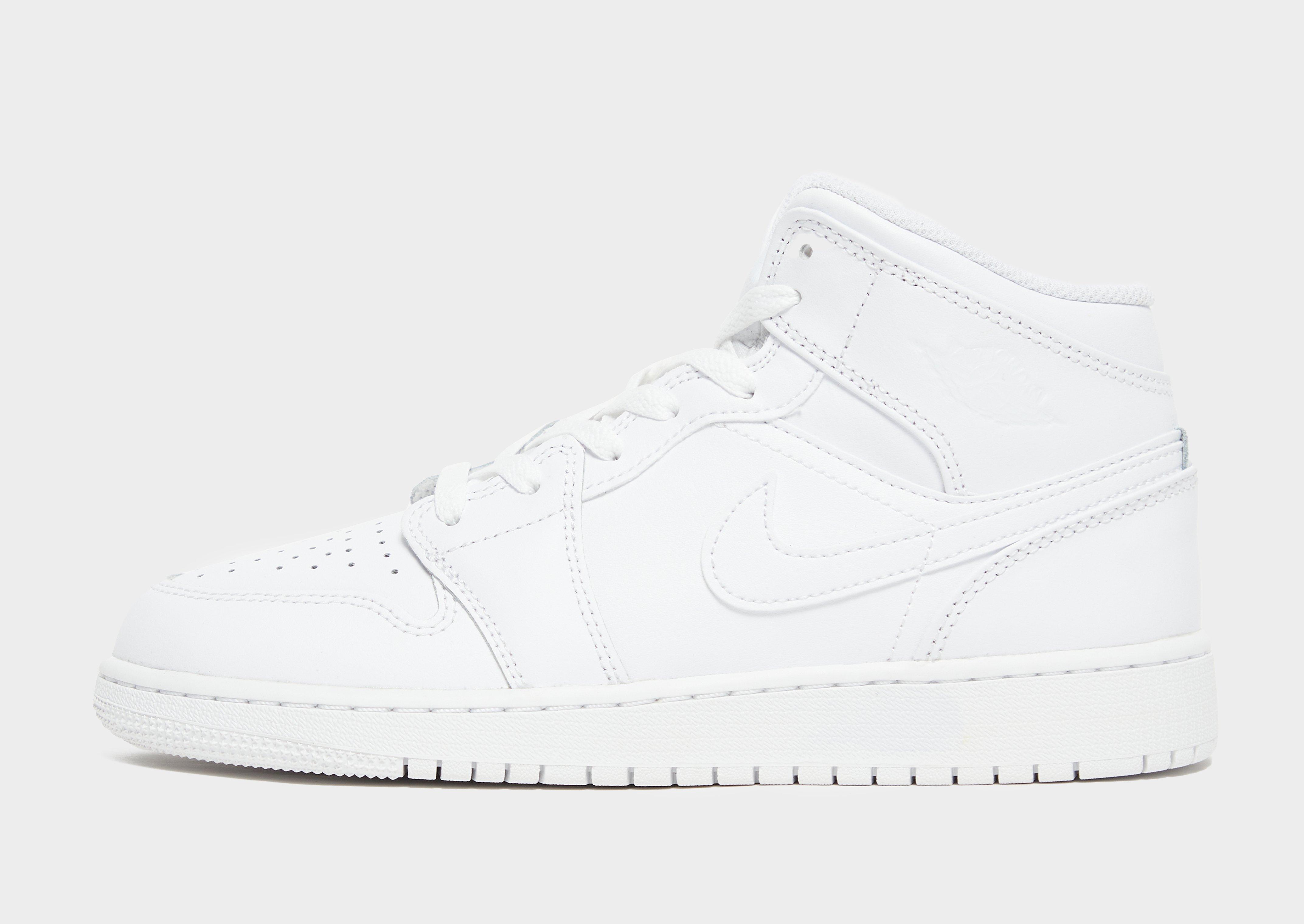 White Jordan Air 1 Mid Junior JD Sports UK