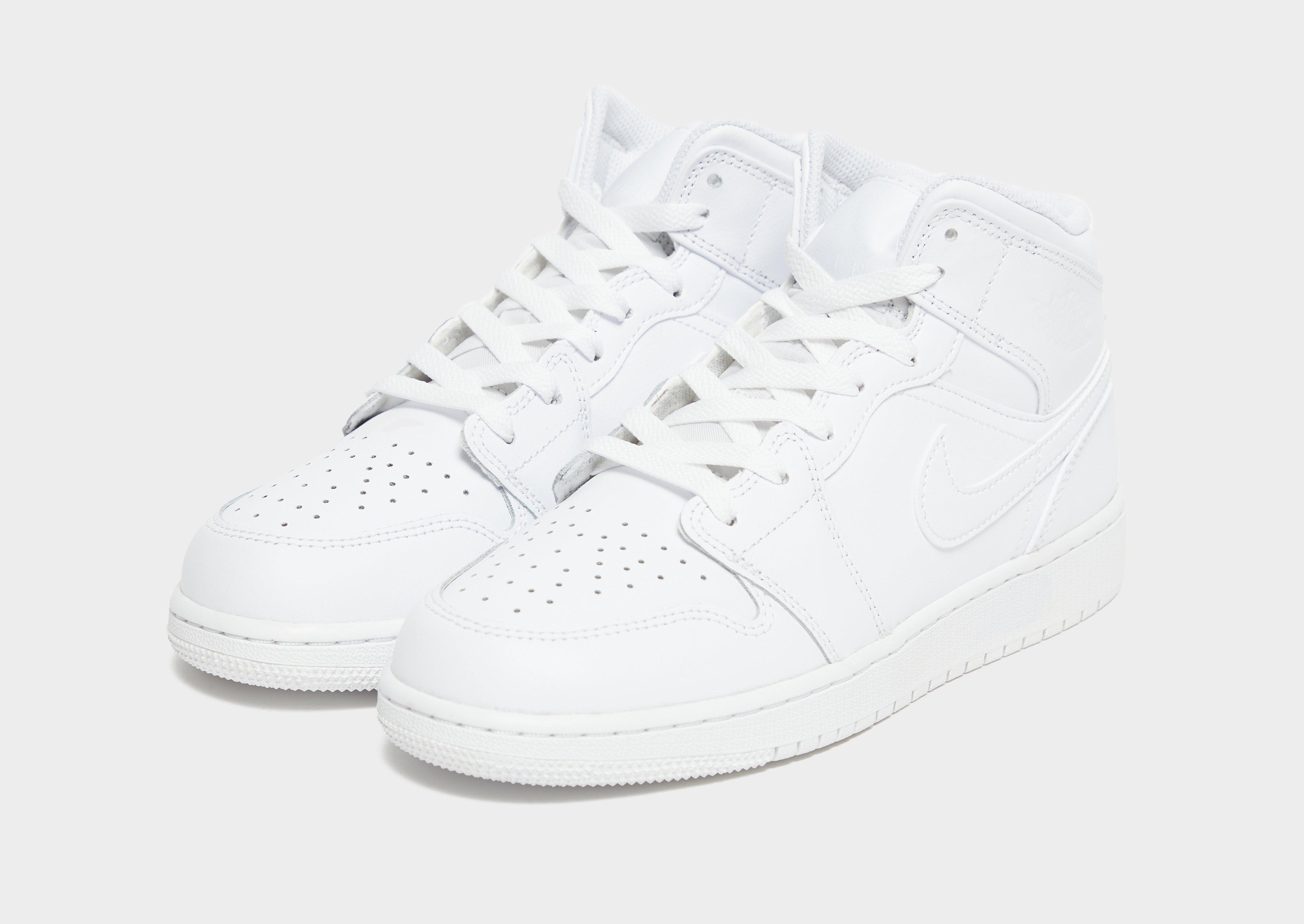 Jordan 1 mid discount blanches