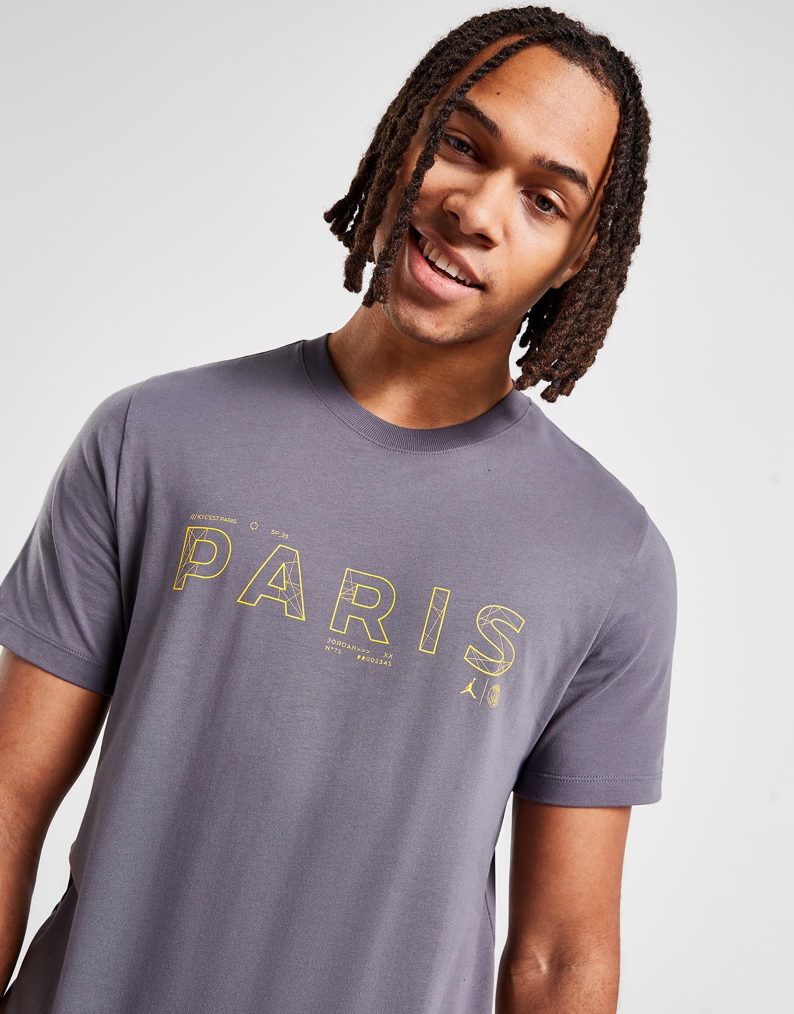 Grey Jordan Paris Saint Germain Short Sleeve T-Shirt JD Sports UK