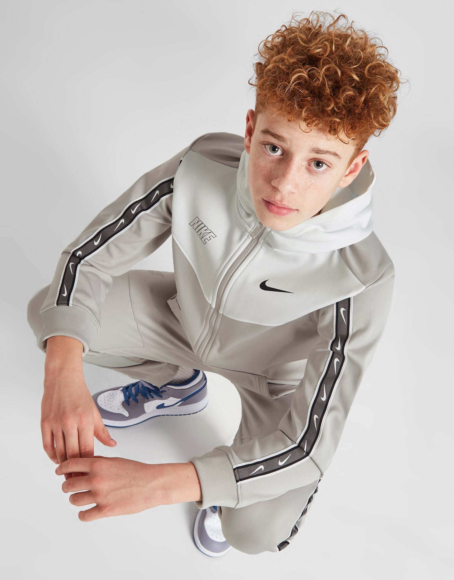 White Nike Repeat Tape Full Zip Hoodie JD Sports NZ