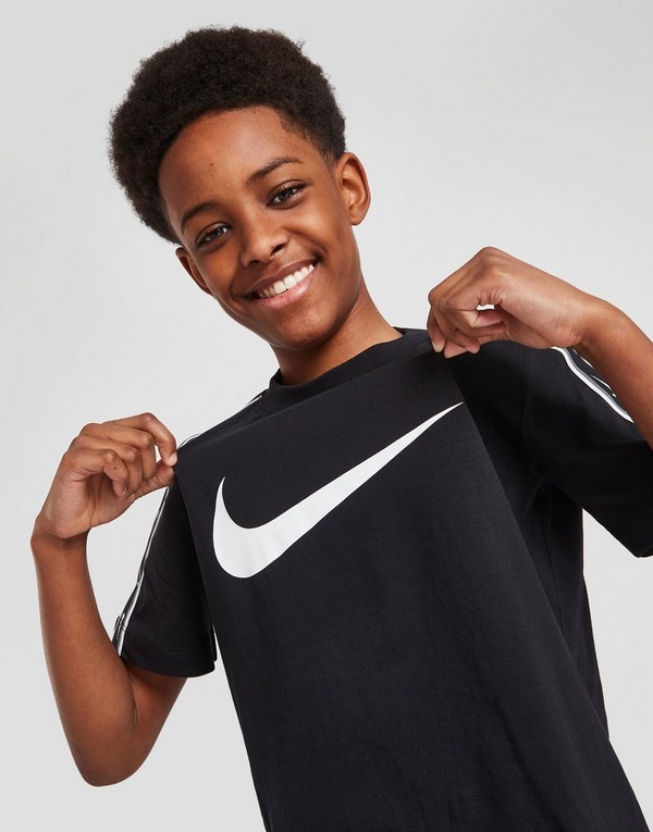 Black Nike Repeat Tape T-Shirt Junior JD Sports UK