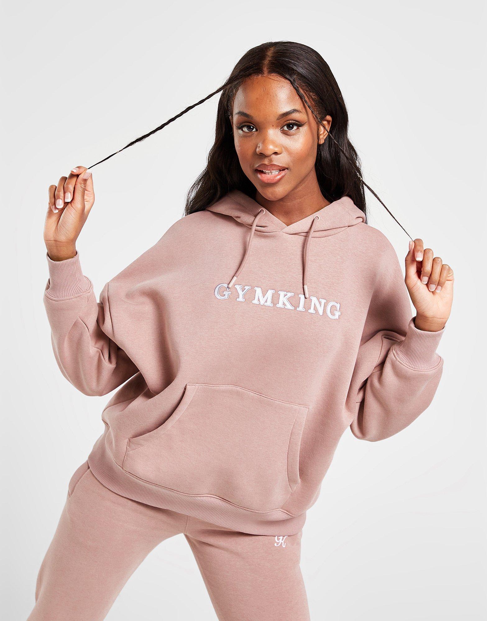 Pink Gym King Varsity Oversized Hoodie - JD Sports NZ