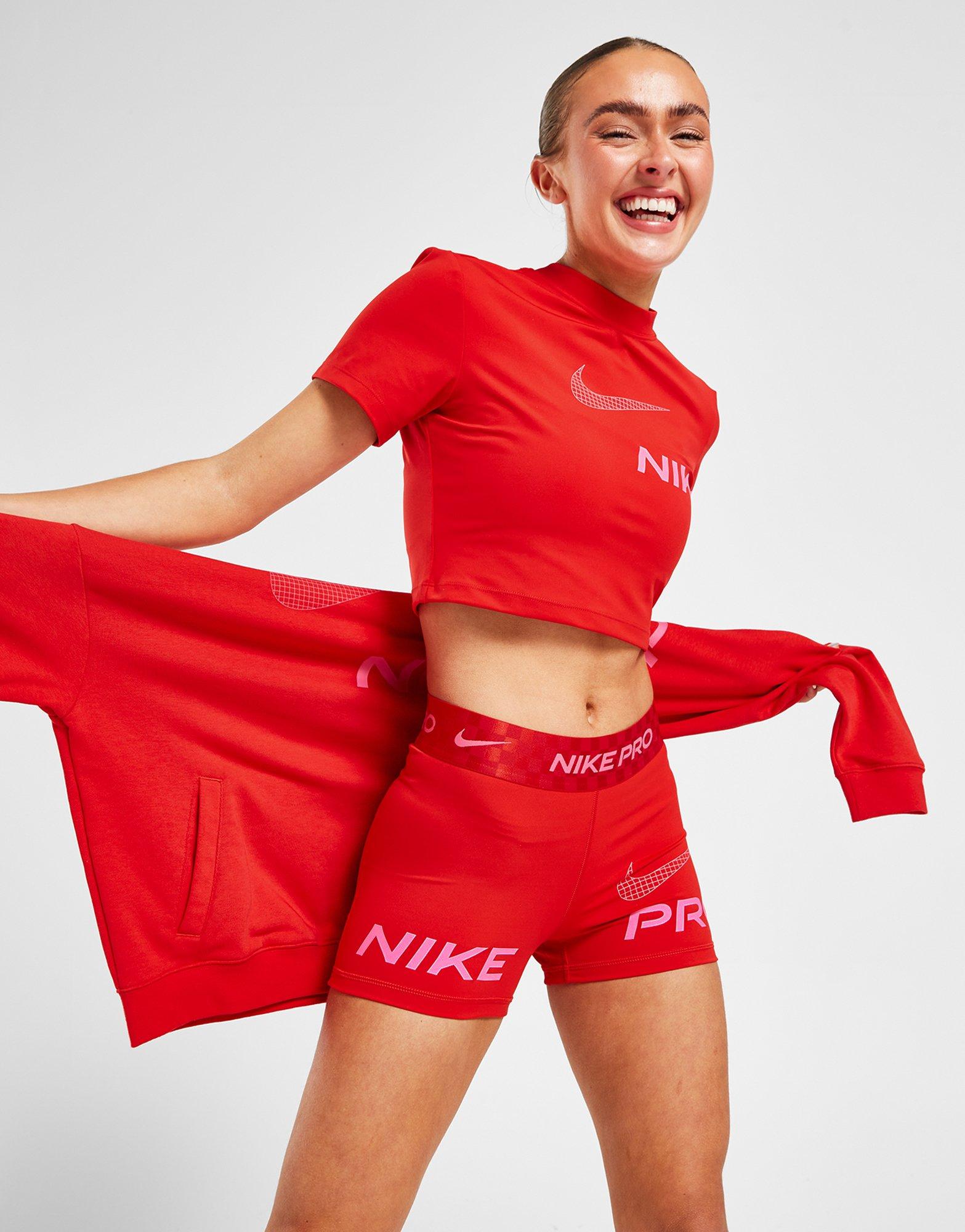 nike pro training 3 inch shorts in red