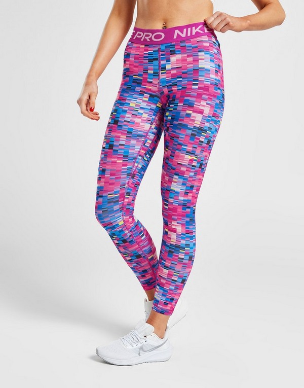 Nike Aura All Over Print Legging Girls Active Pants Size XL, Color:  White/Pinkish White