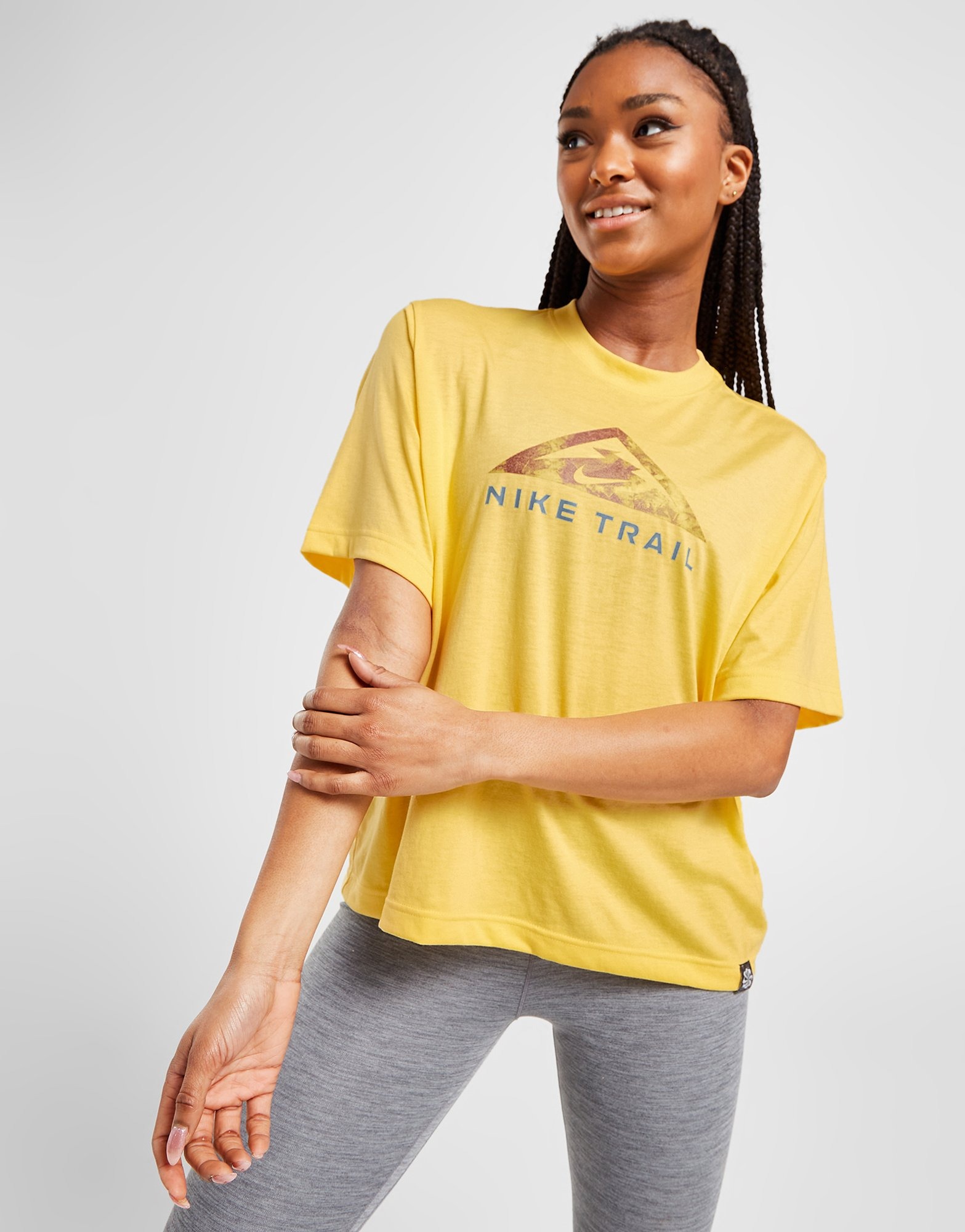 Yellow Nike Running Trail TShirt JD Sports UK