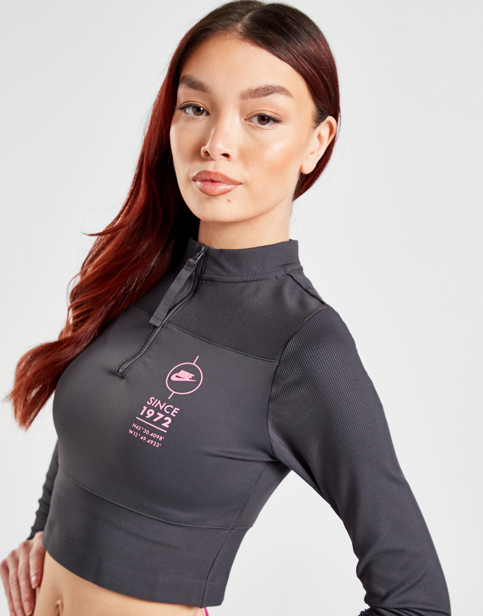 Nike half 2024 zip crop top