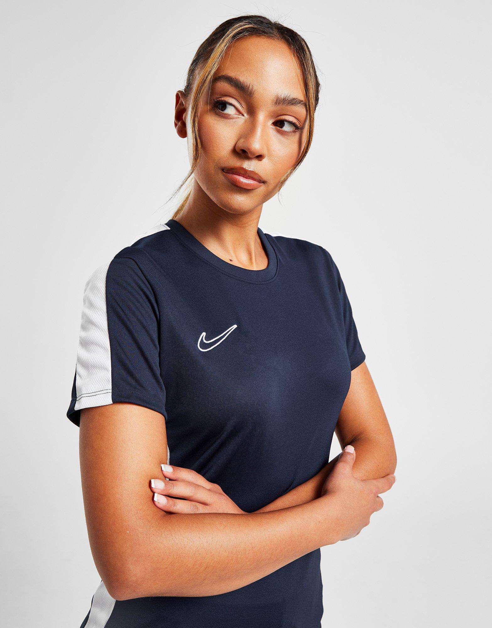 Blue nike shirt women's on sale