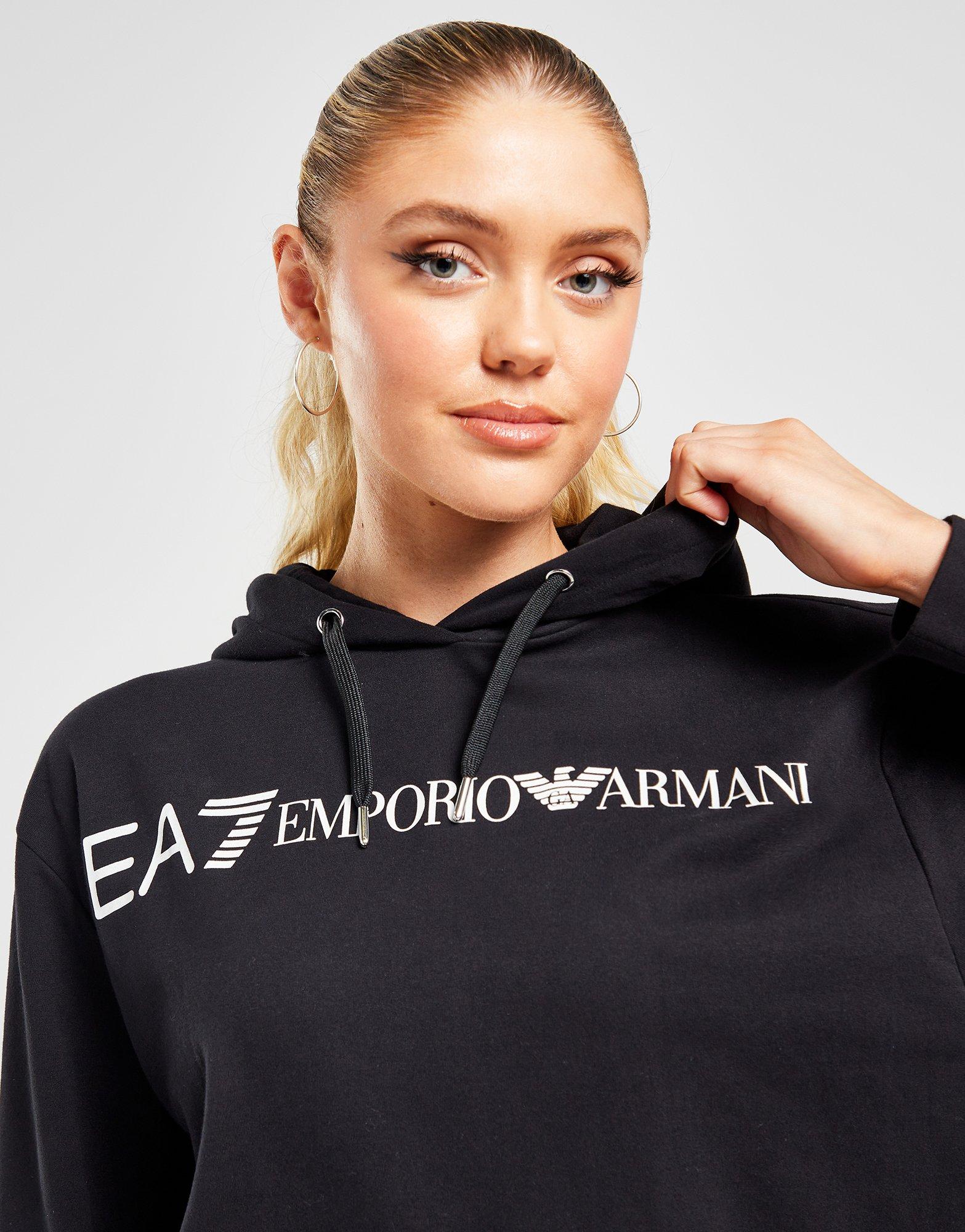 Black Emporio Armani EA7 Overhead Hoodie/Leggings Tracksuit