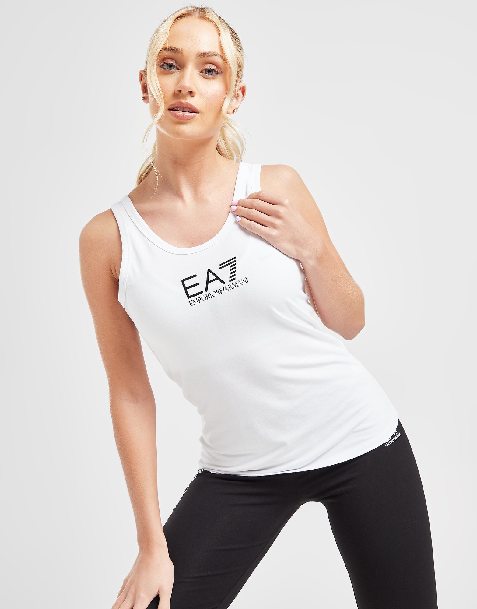 Hvid Emporio Armani EA7 Logo Top - Sports Danmark