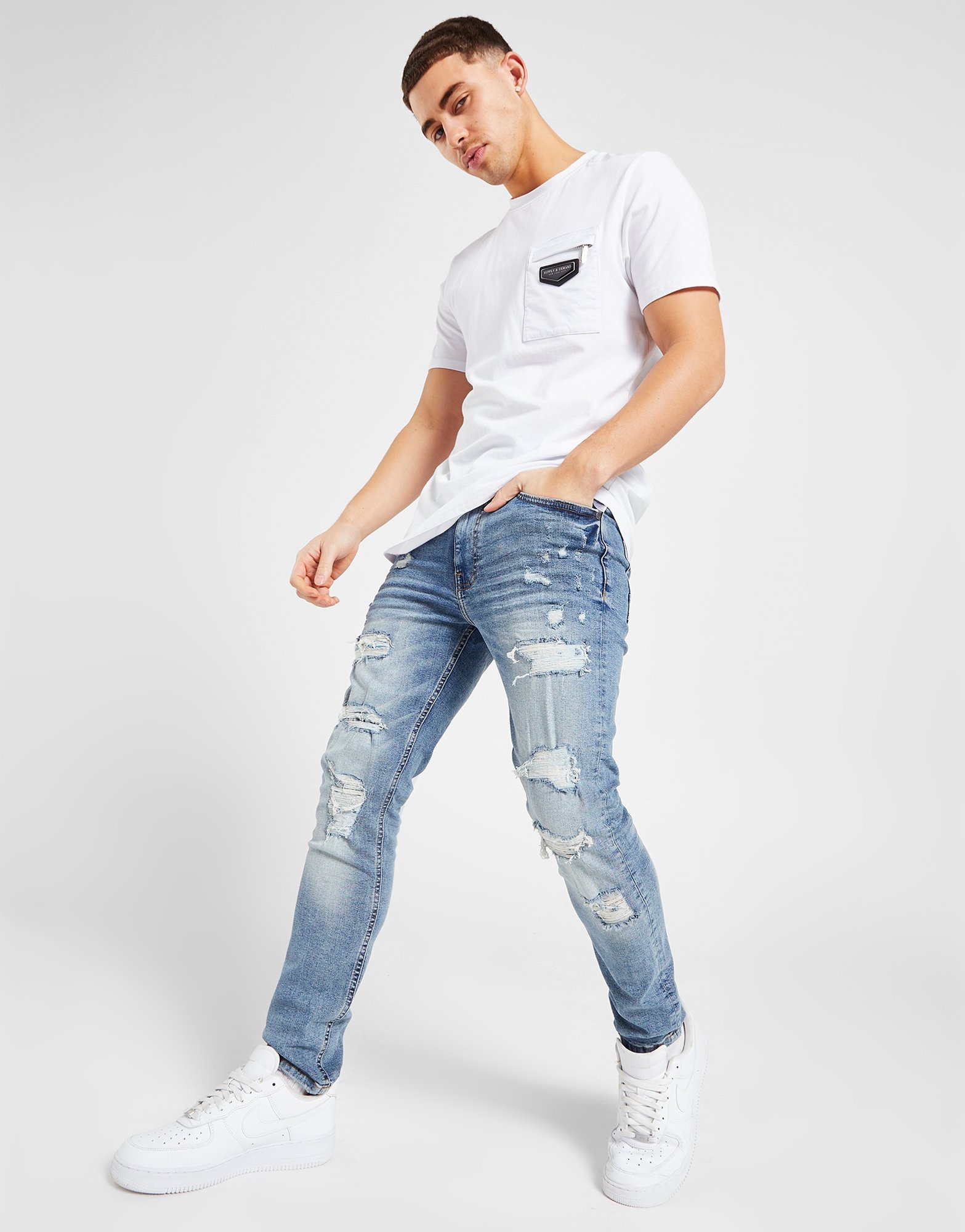 Køb bestøver Alperne Blue Supply & Demand Bandana Multi Mid Jeans | JD Sports Global