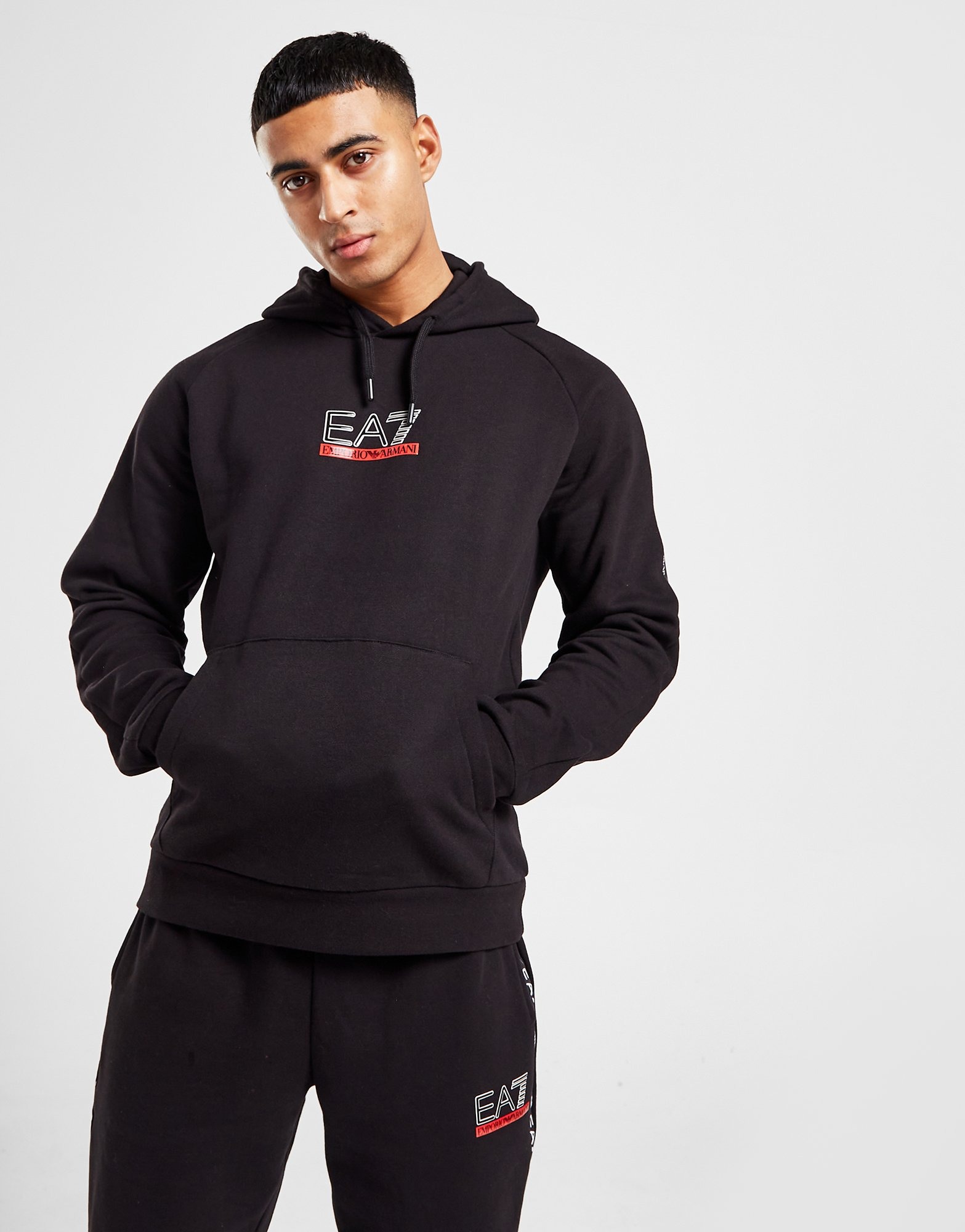 Black Emporio Armani EA7 Tape Overhead Hoodie JD Sports NZ
