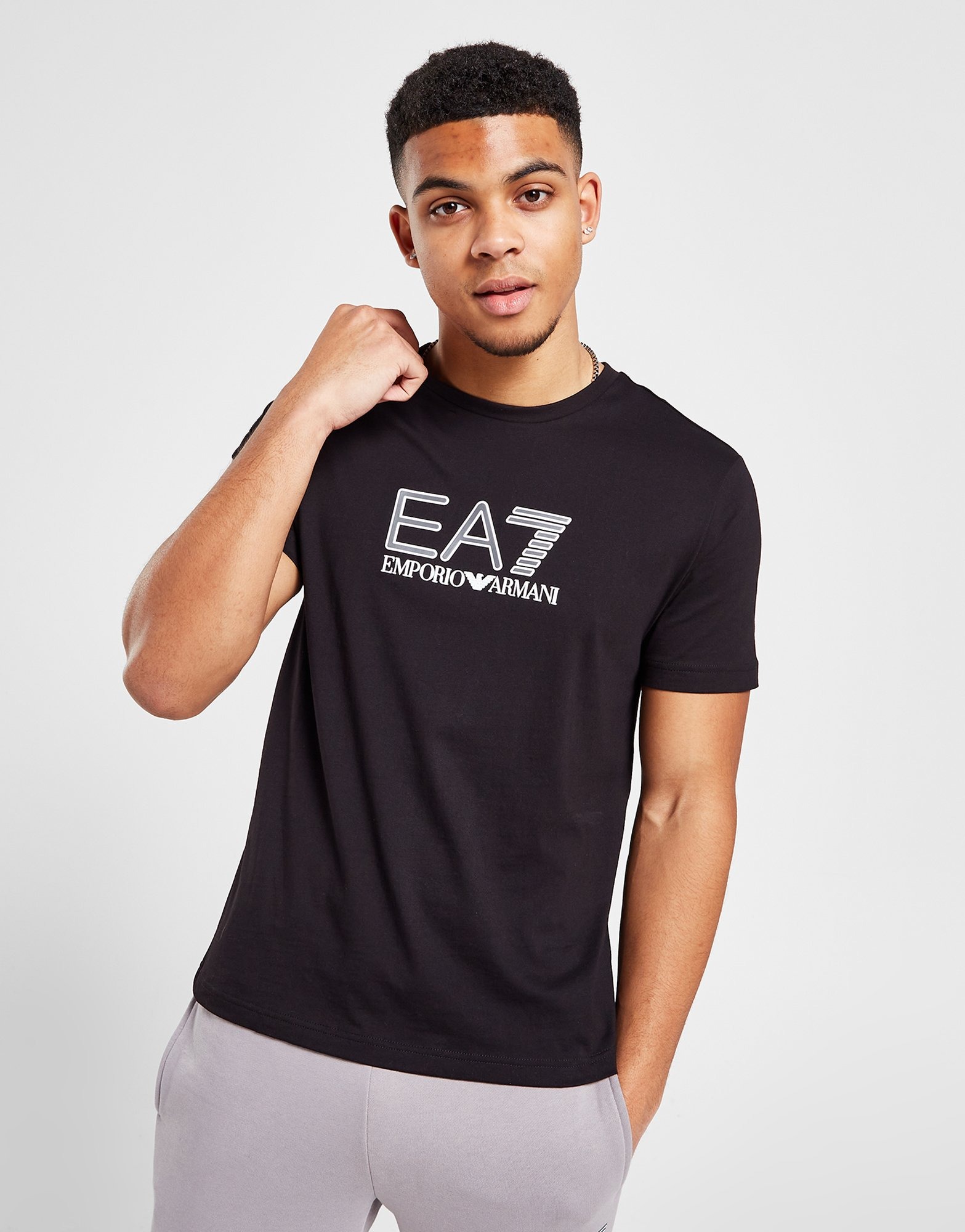 Buy Black EA7 Visibility Logo T-Shirt