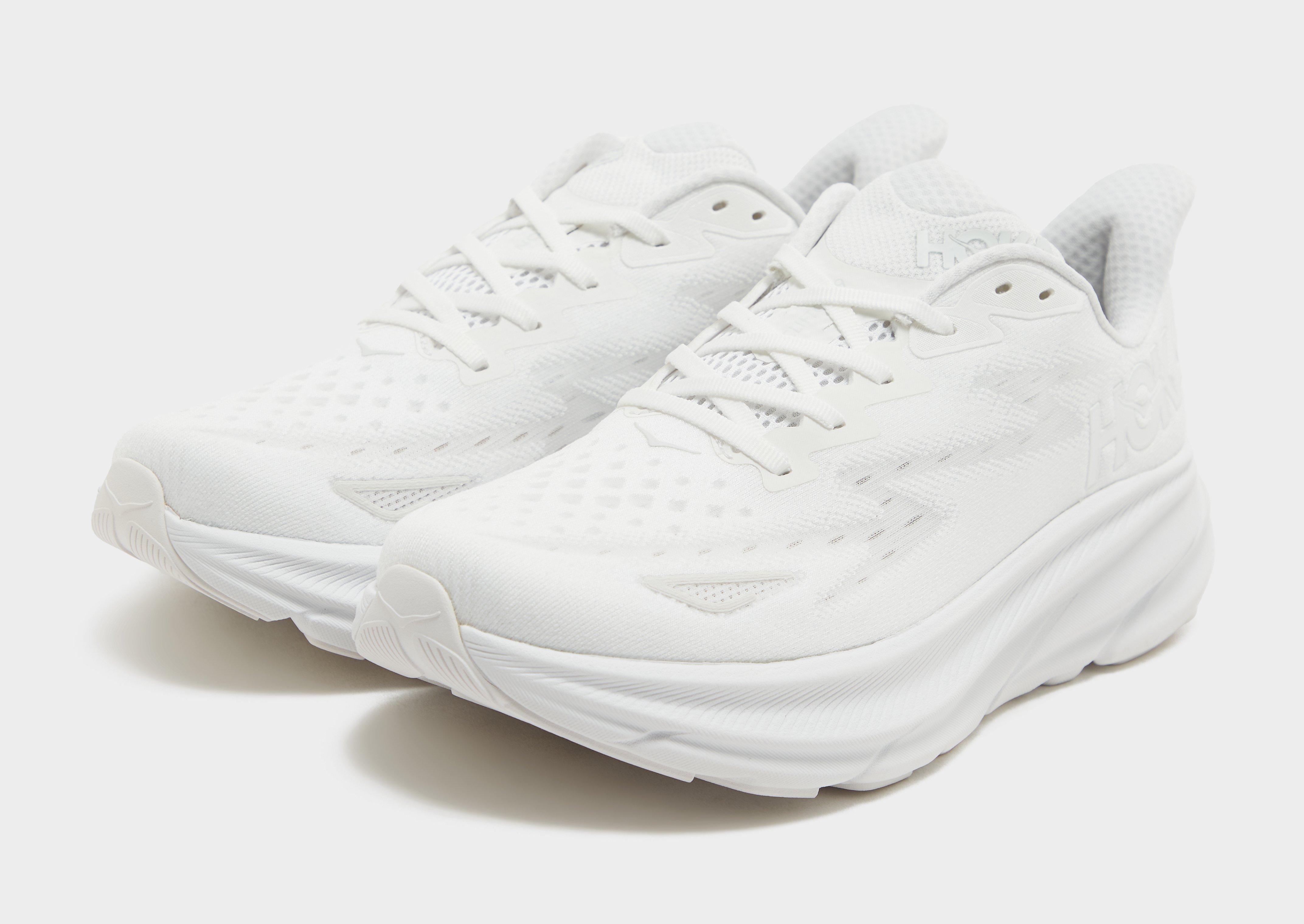 Hoka one one white on sale leather