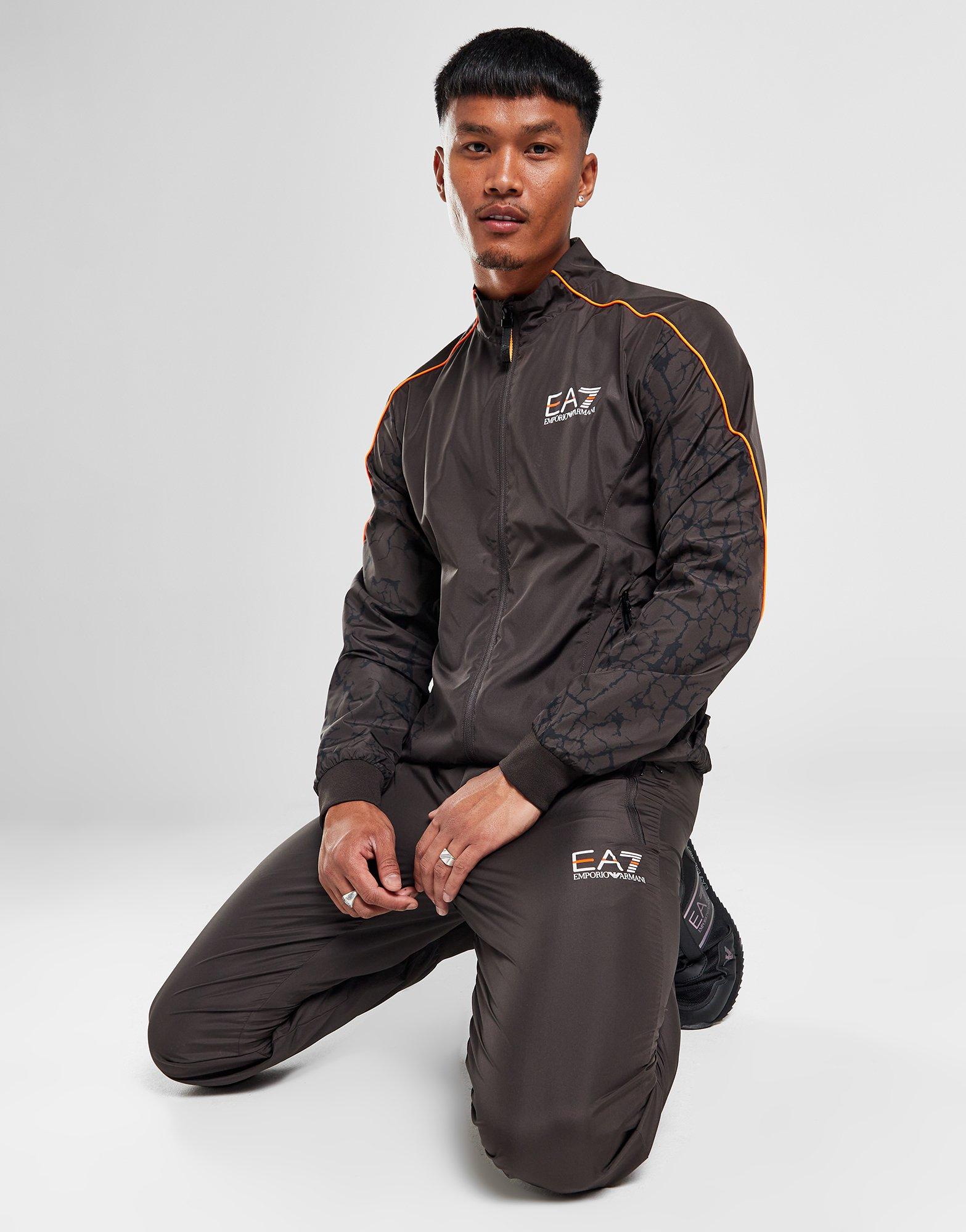 Mens black armani tracksuit best sale