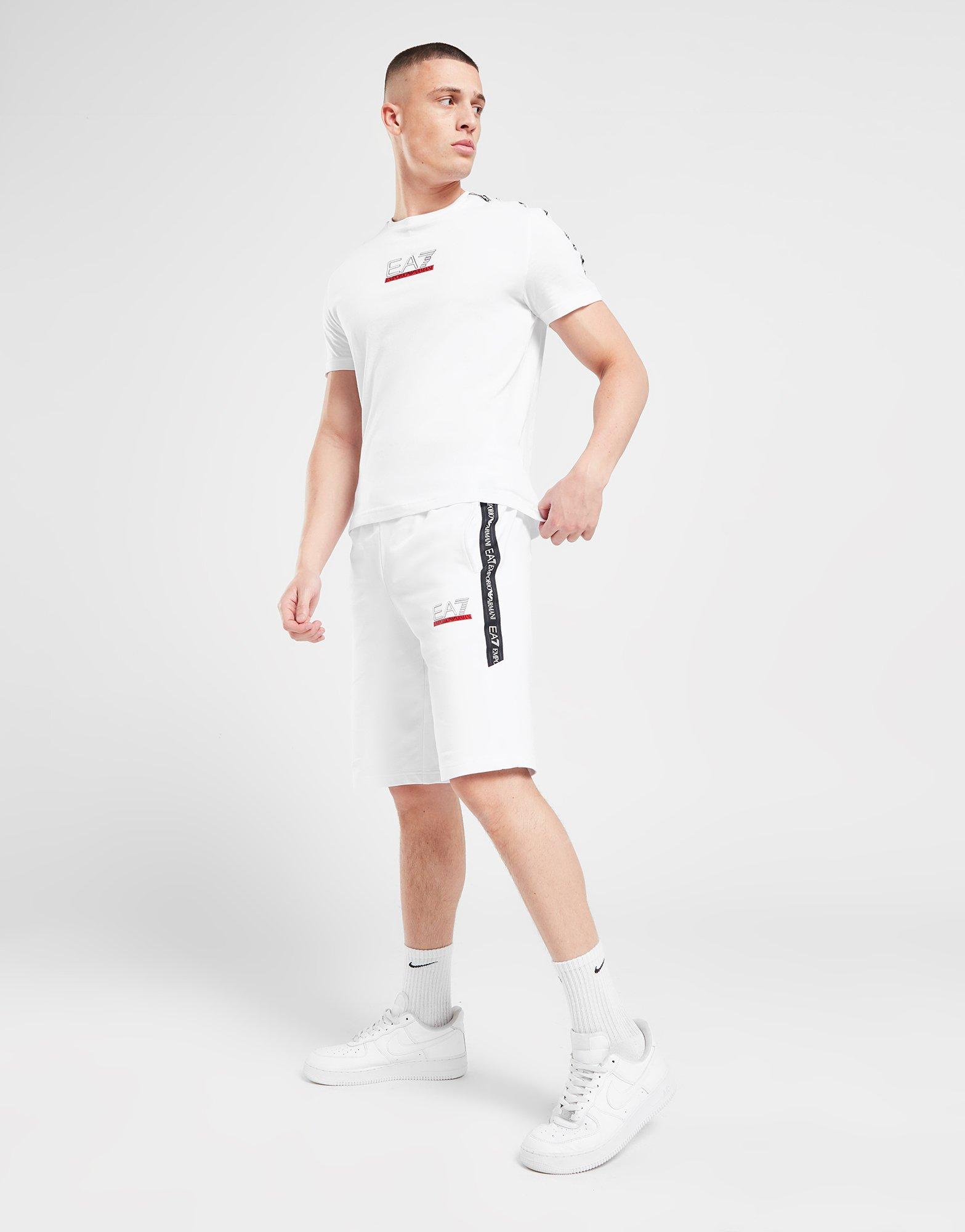 White Emporio Armani Tape Shorts | Sports