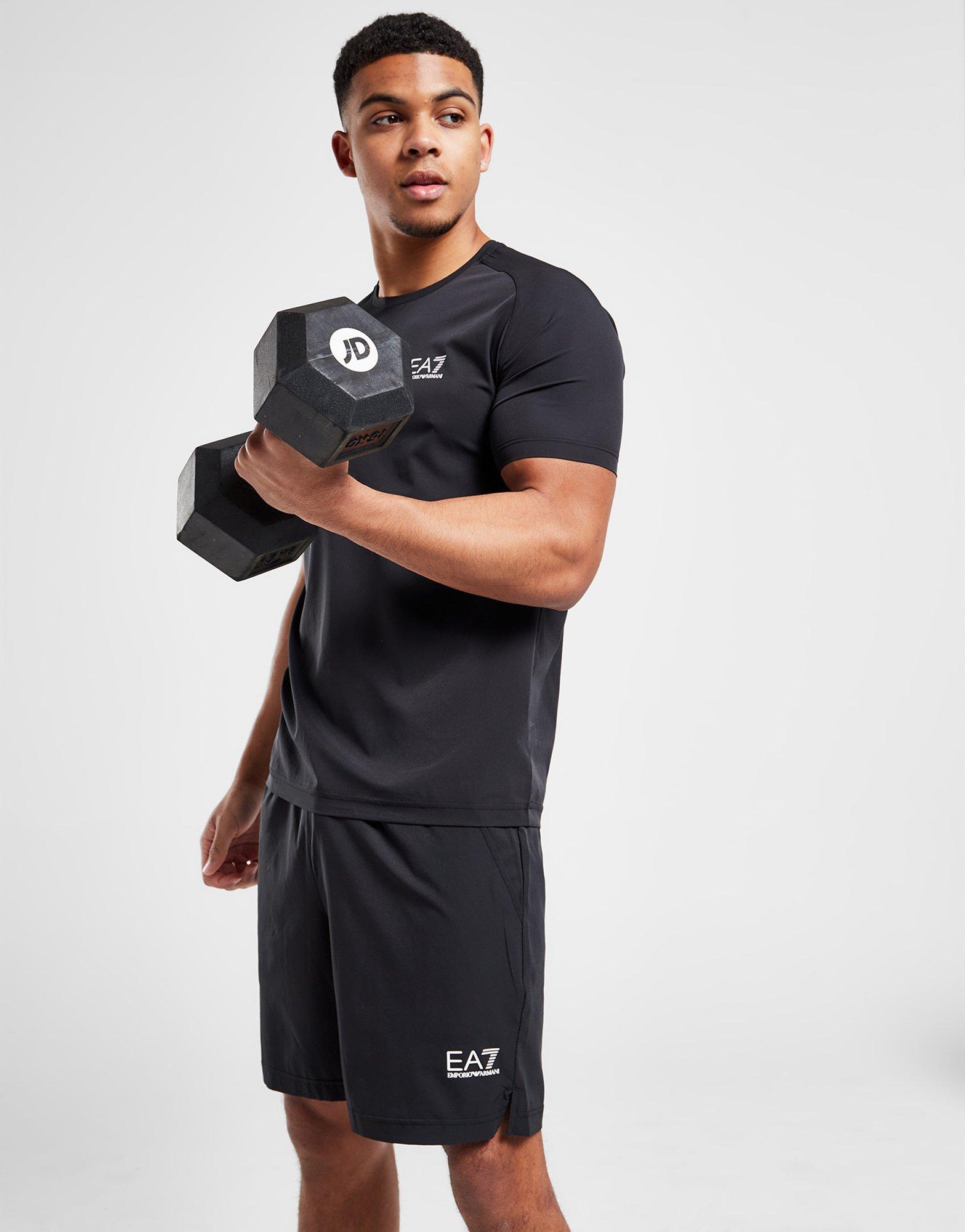 Black Emporio Armani EA7 Back Print T-Shirt/Shorts Set | JD Sports UK