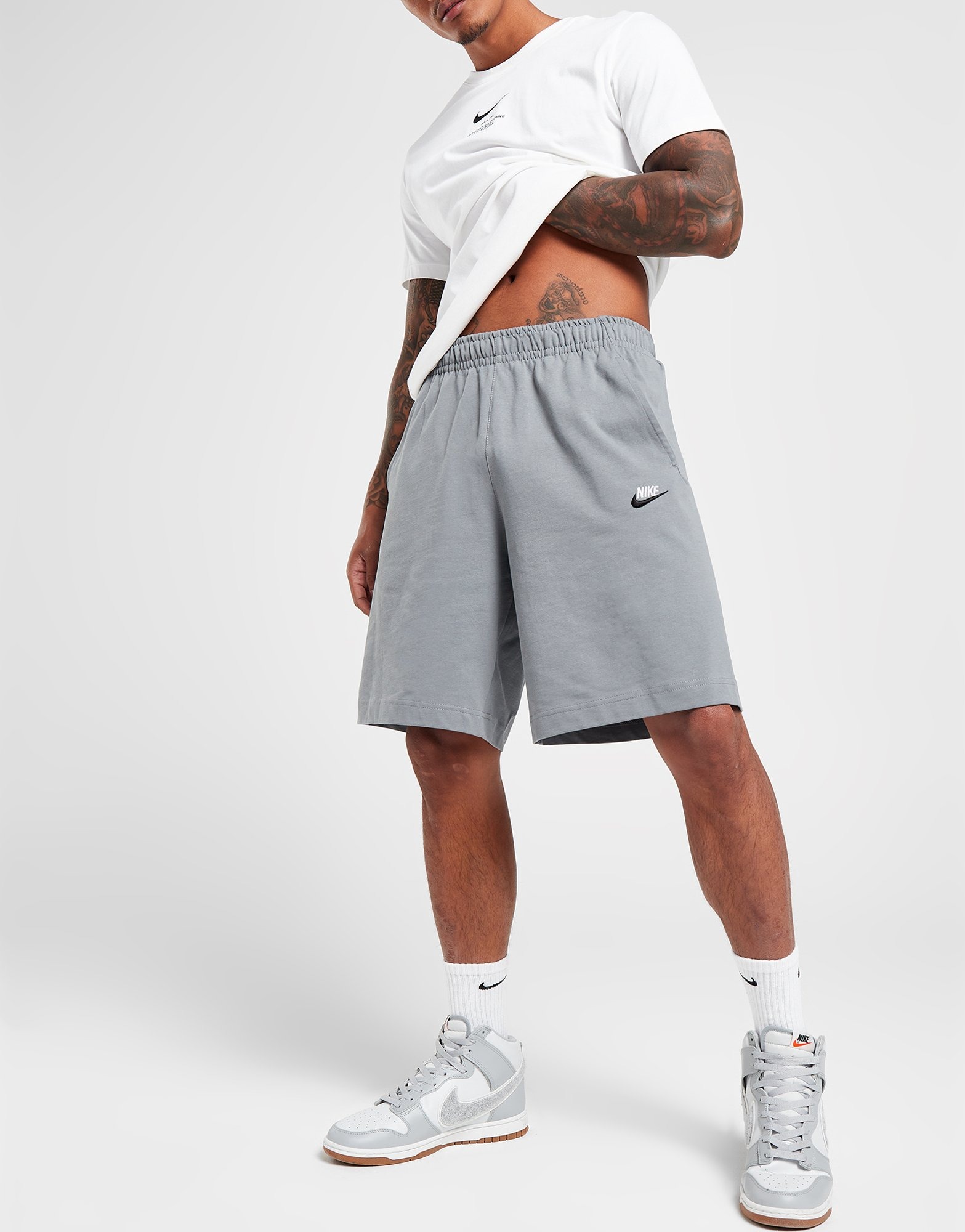 Pantalón corto Nike Foundation Club Jersey gris de hombre - JD España
