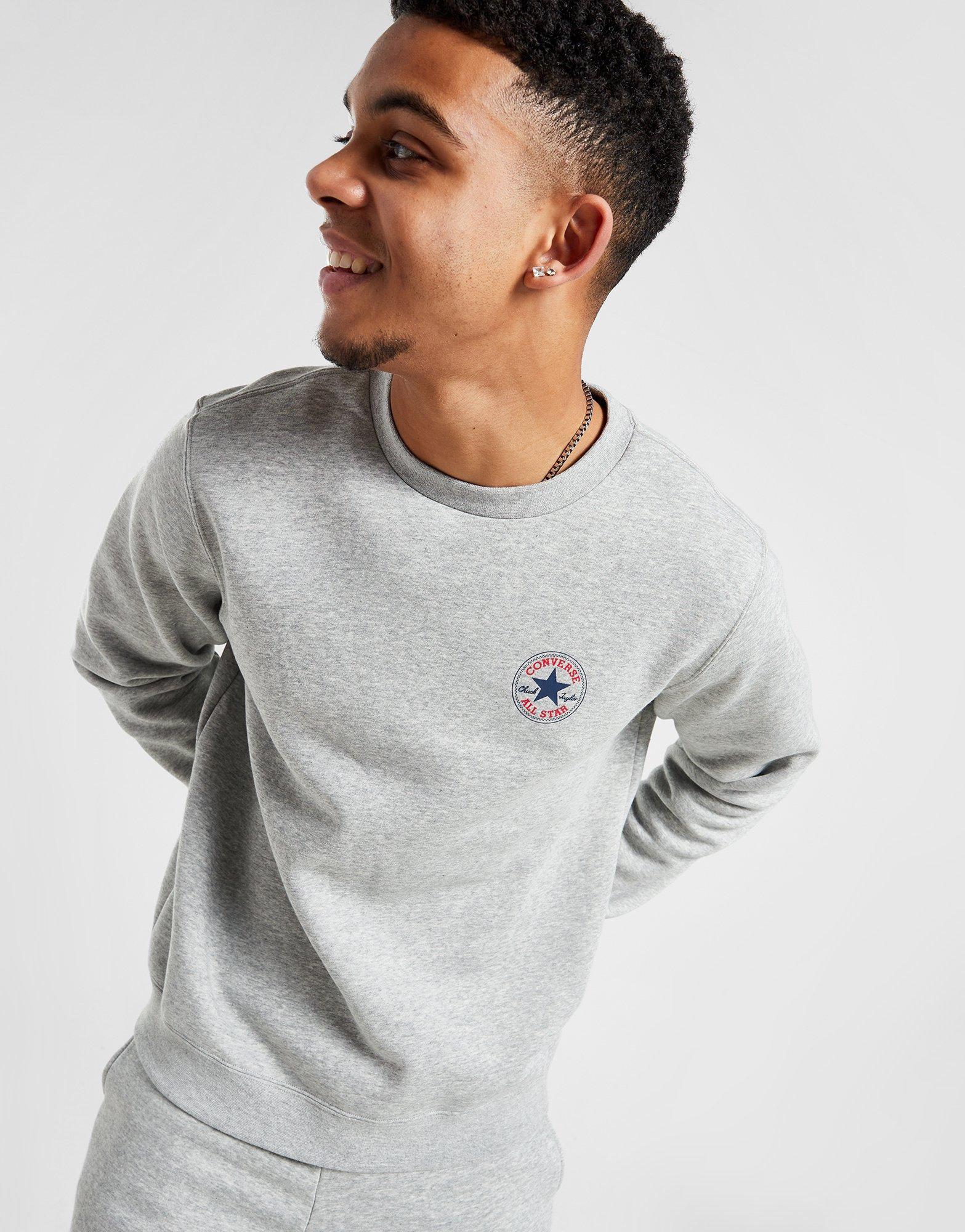 Grey Converse Chuck Taylor Small Logo Sweatshirt | JD Sports Global