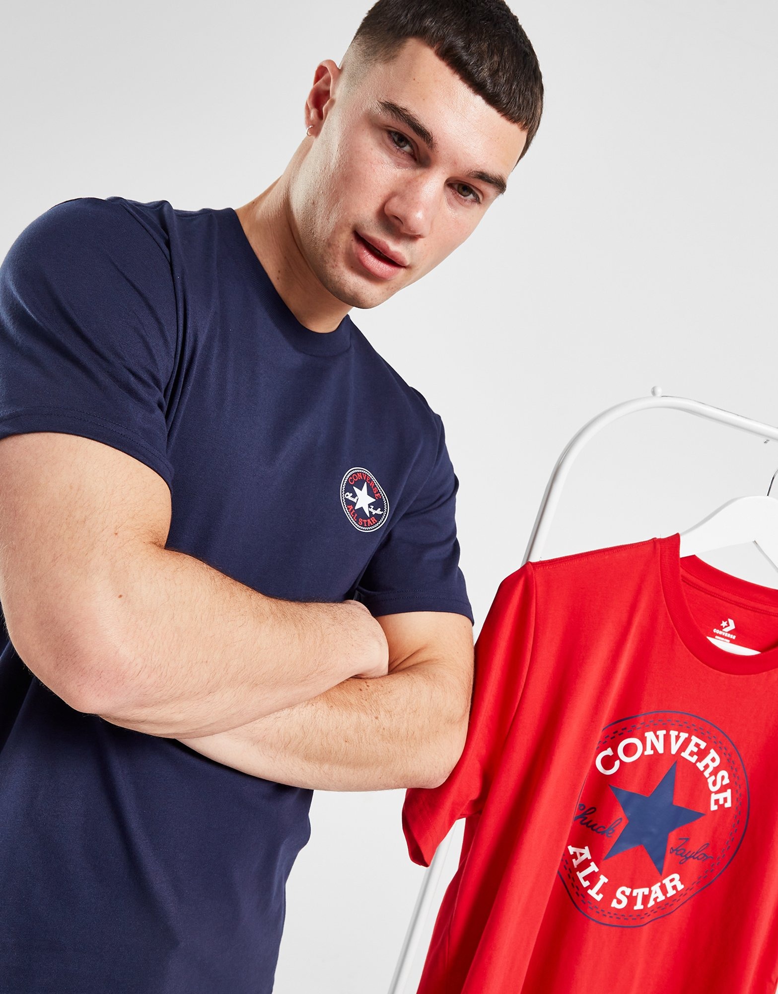 Converse Small Logo - Österreich Sports Blau Herren JD T-Shirt