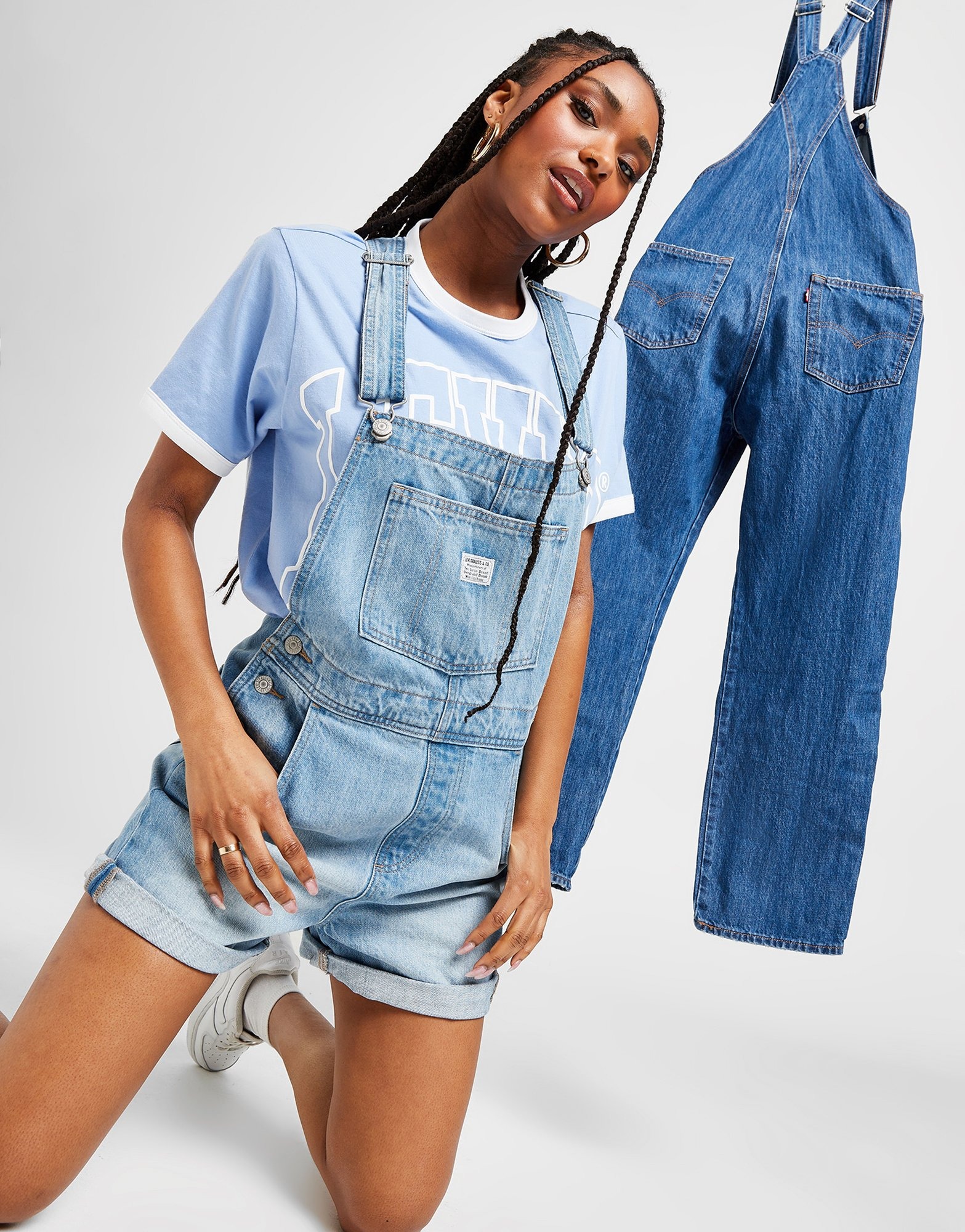 Blue LEVI'S Dungaree Shorts | JD Sports UK