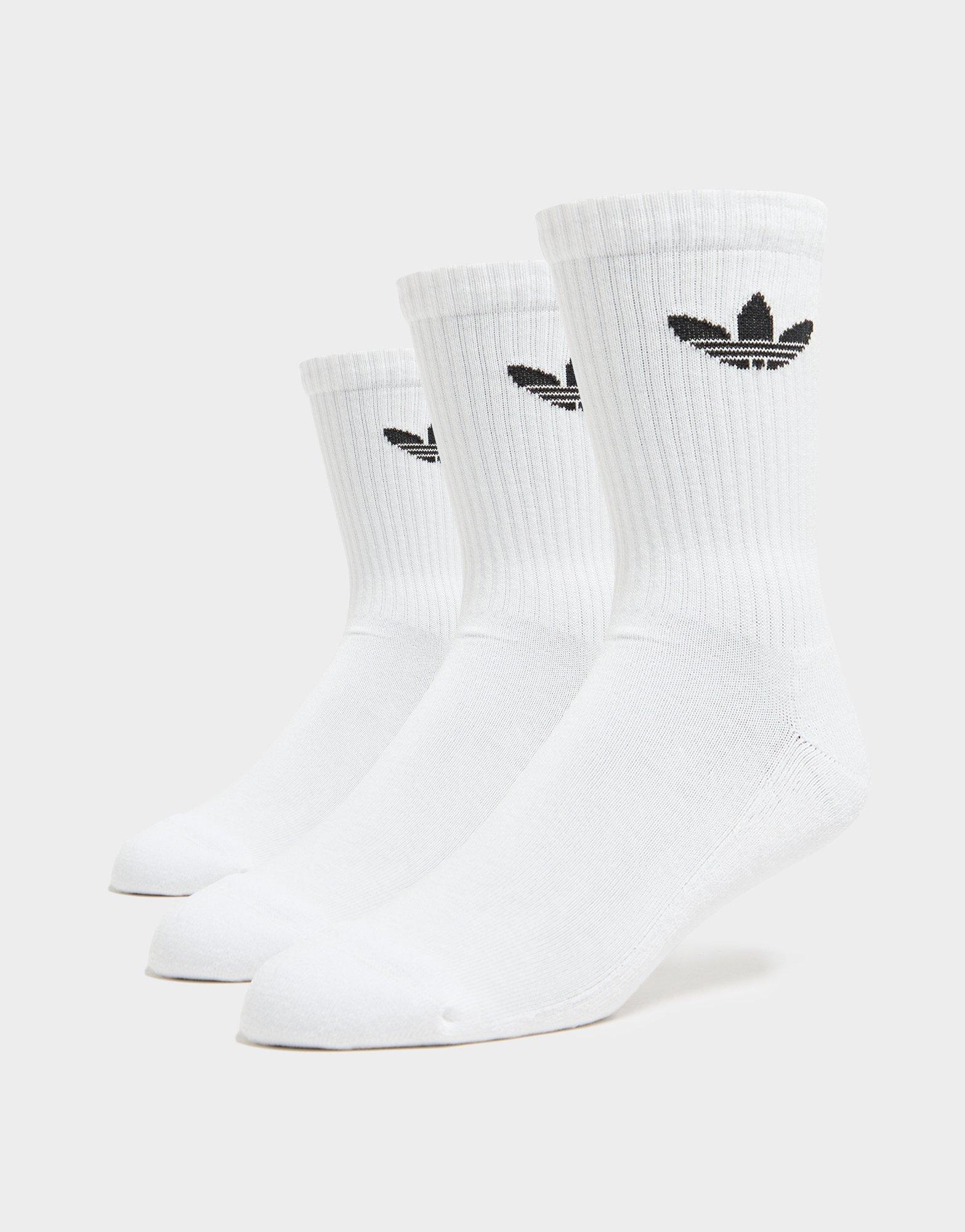 White adidas Originals 3-Pack Crew Socks | JD Sports UK