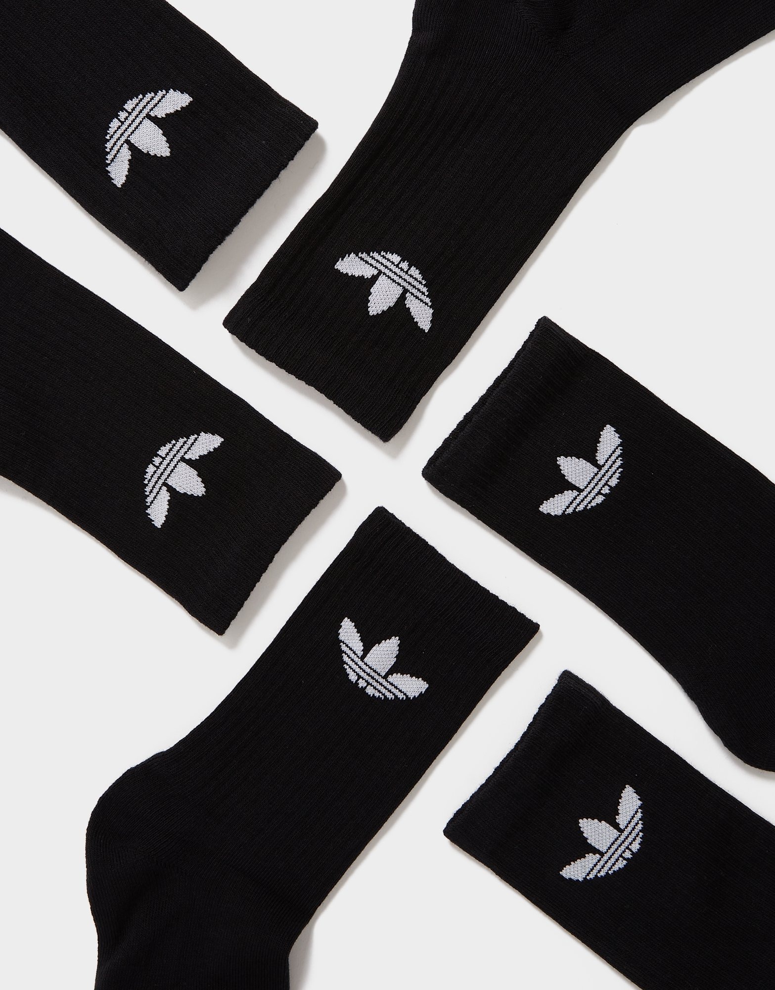 adidas Trefoil Crew Cushioned Socks (6 Pack) Black — foto 3