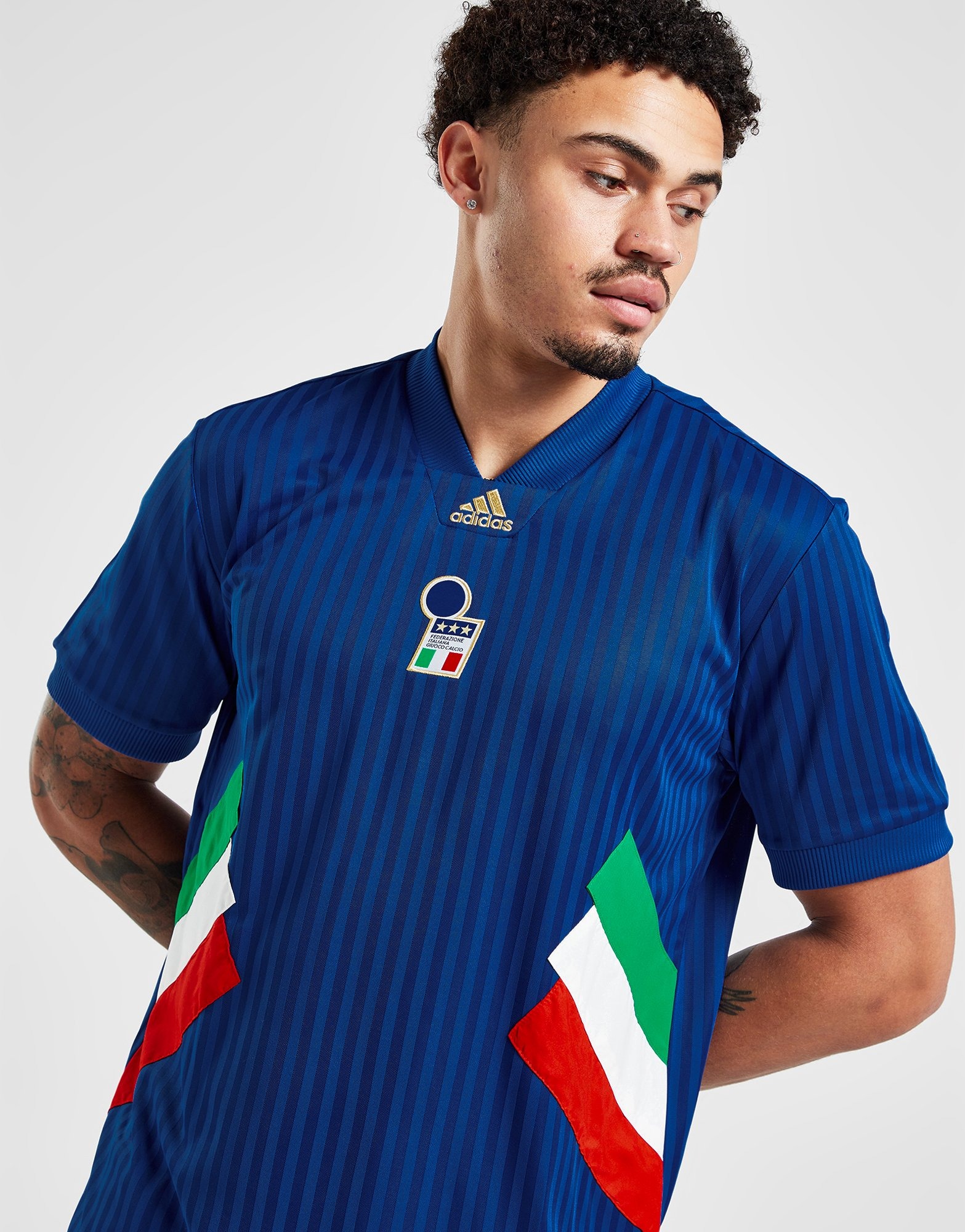 Blue adidas Italy Icons Shirt  JD Sports Global - JD Sports Global