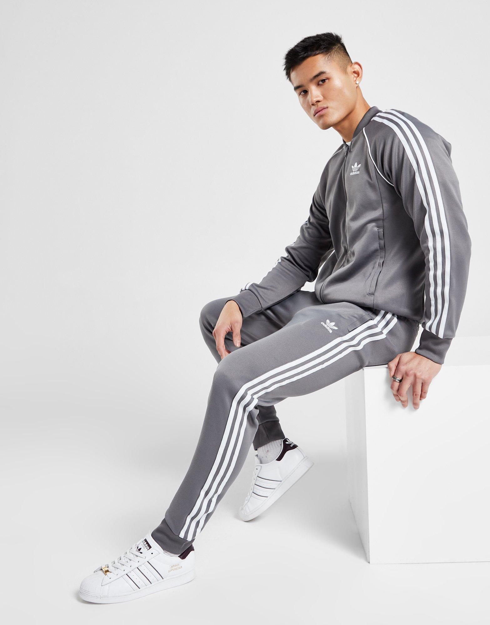 Adidas originals shop tracksuit grey