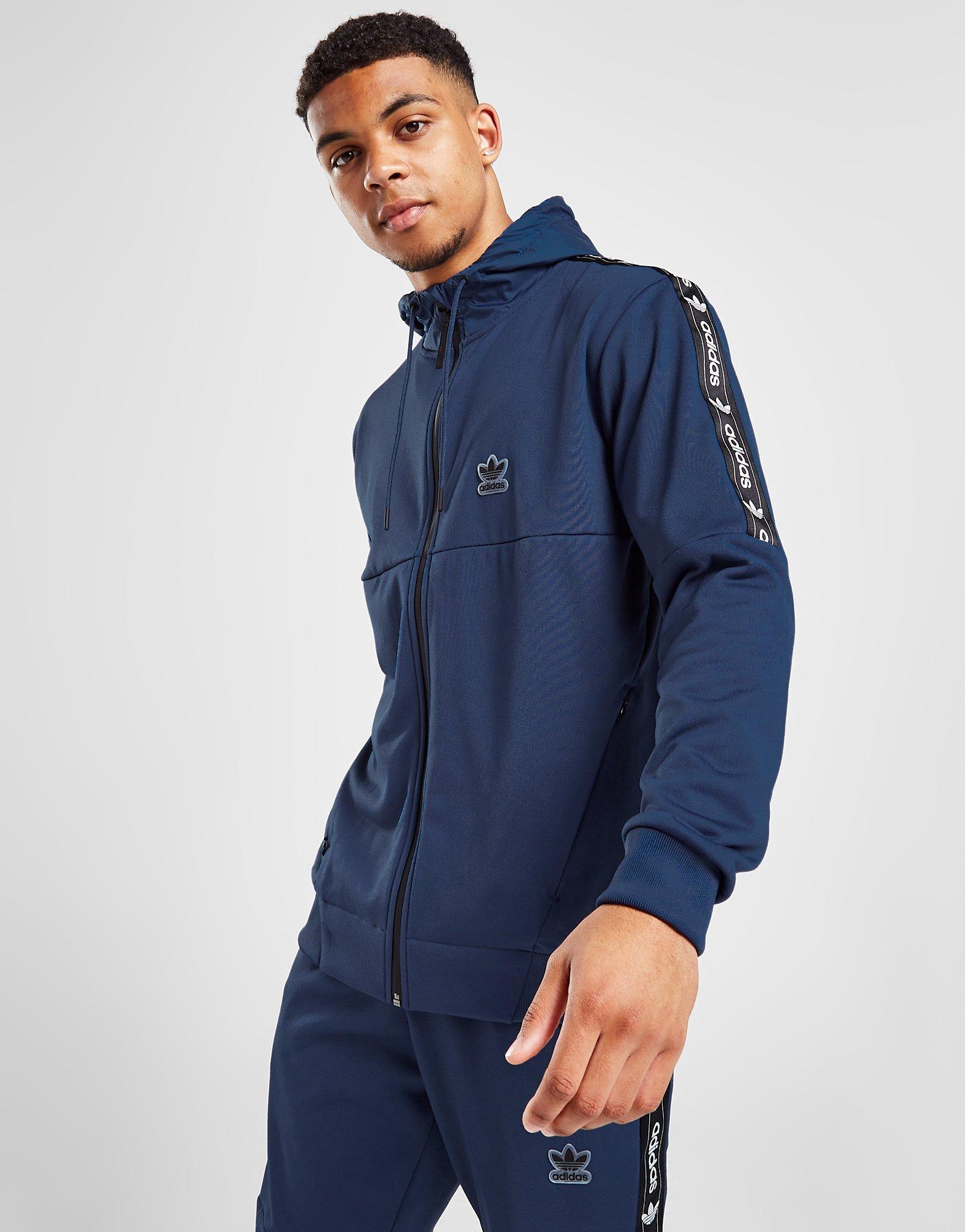 Blue adidas Originals Edge Full Zip Hoodie | JD Sports UK