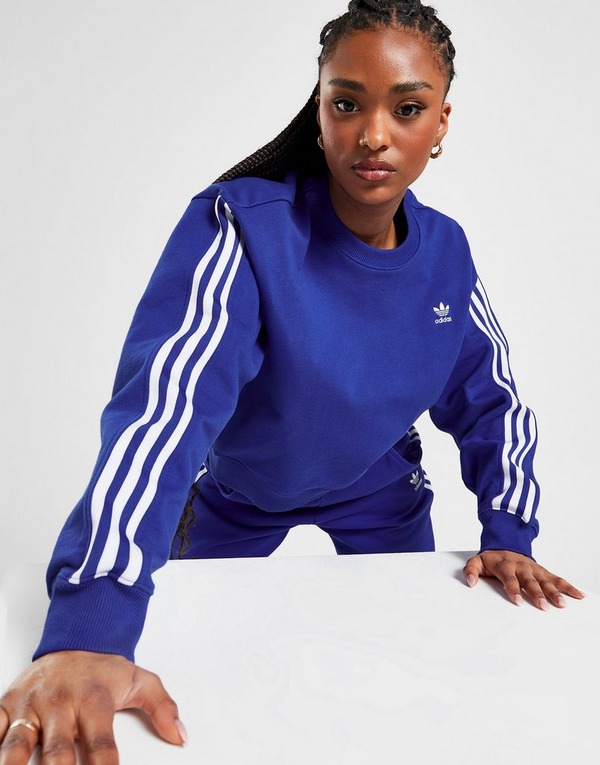 Blue adidas Originals Boxy Crew Sweatshirt | Sports Global