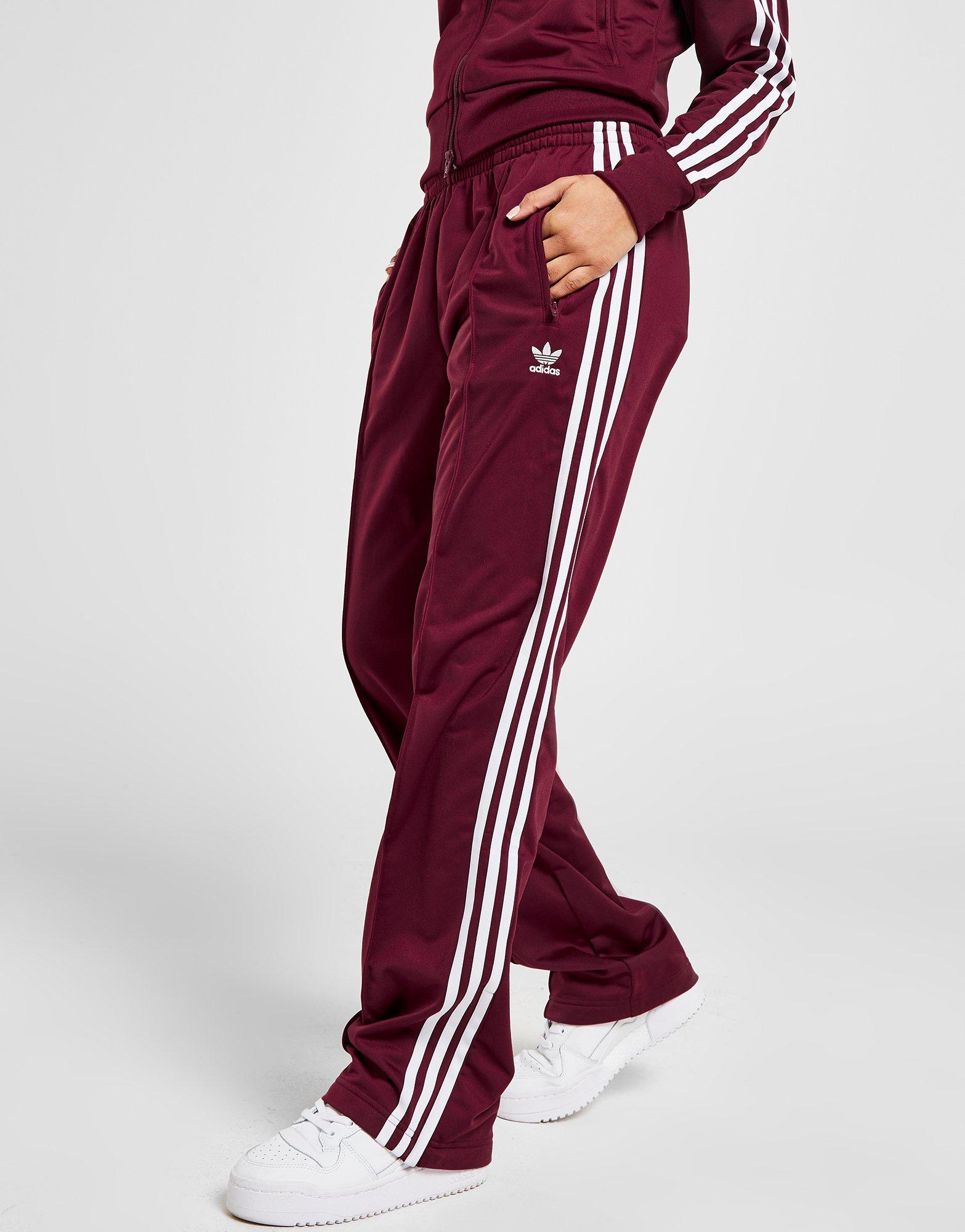 Burgundy adidas Originals Firebird Track Pants