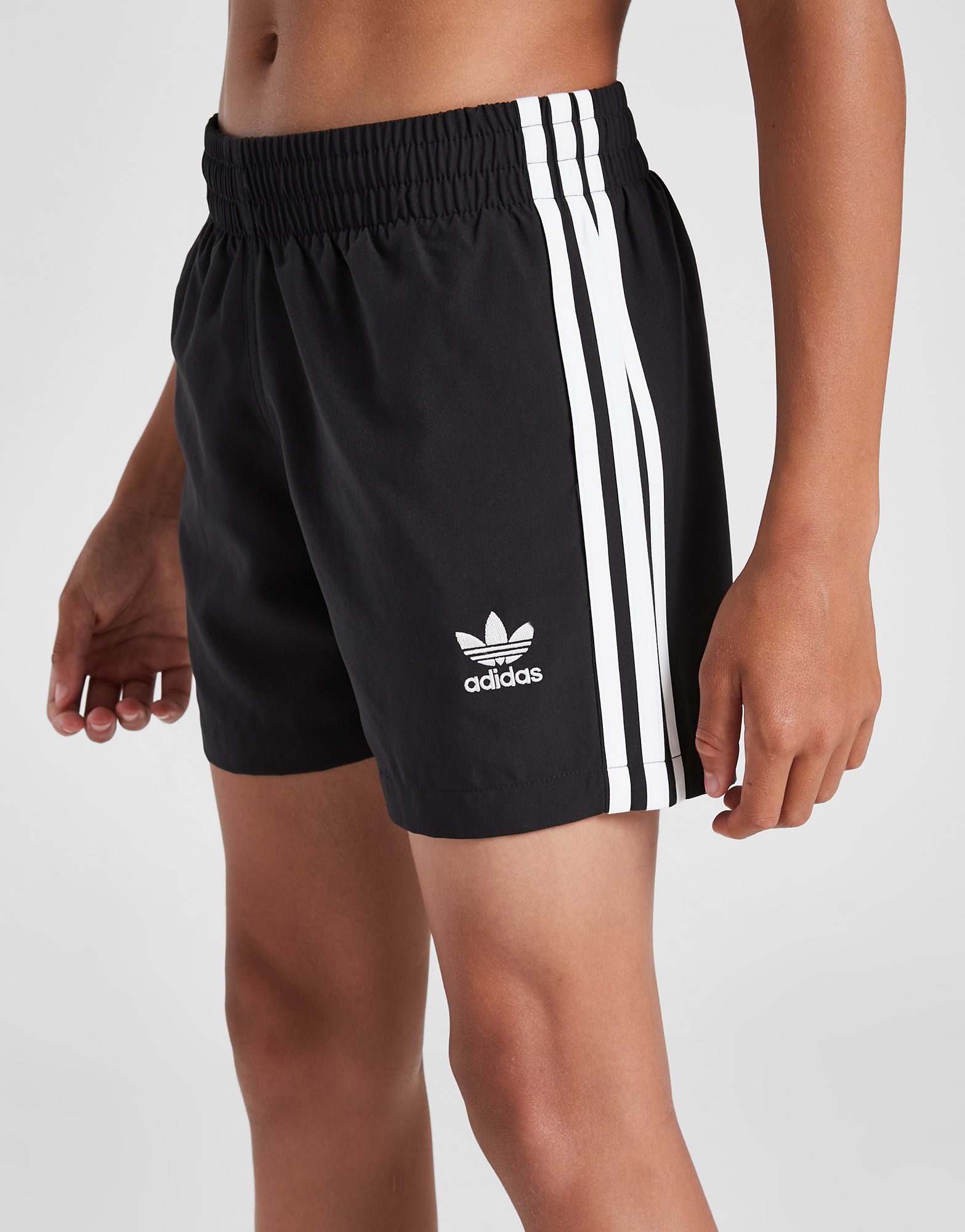 Black White adidas Originals Trefoil Swim Shorts Junior JD Sports