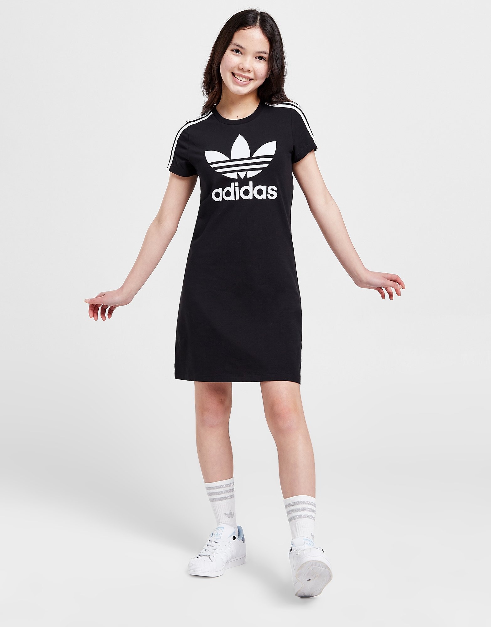 Black adidas Originals Girls Trefoil Dress Junior | JD Sports UK