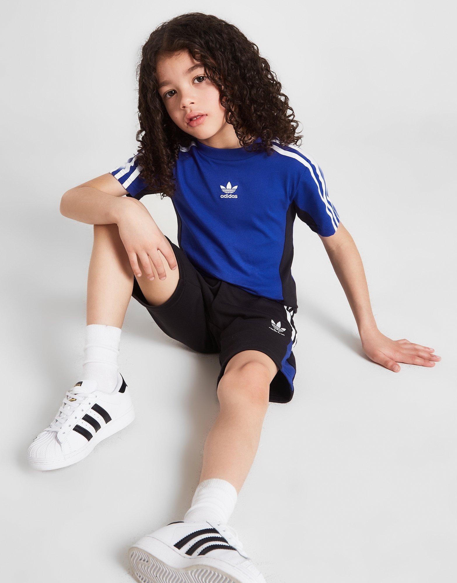 subterraneo prueba Colector adidas Originals conjunto camiseta/pantalón corto Chevron Colour Block  infantil en Azul | JD Sports España