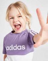 adidas Girls' Linear Colour Block T-Shirt/Shorts Infant